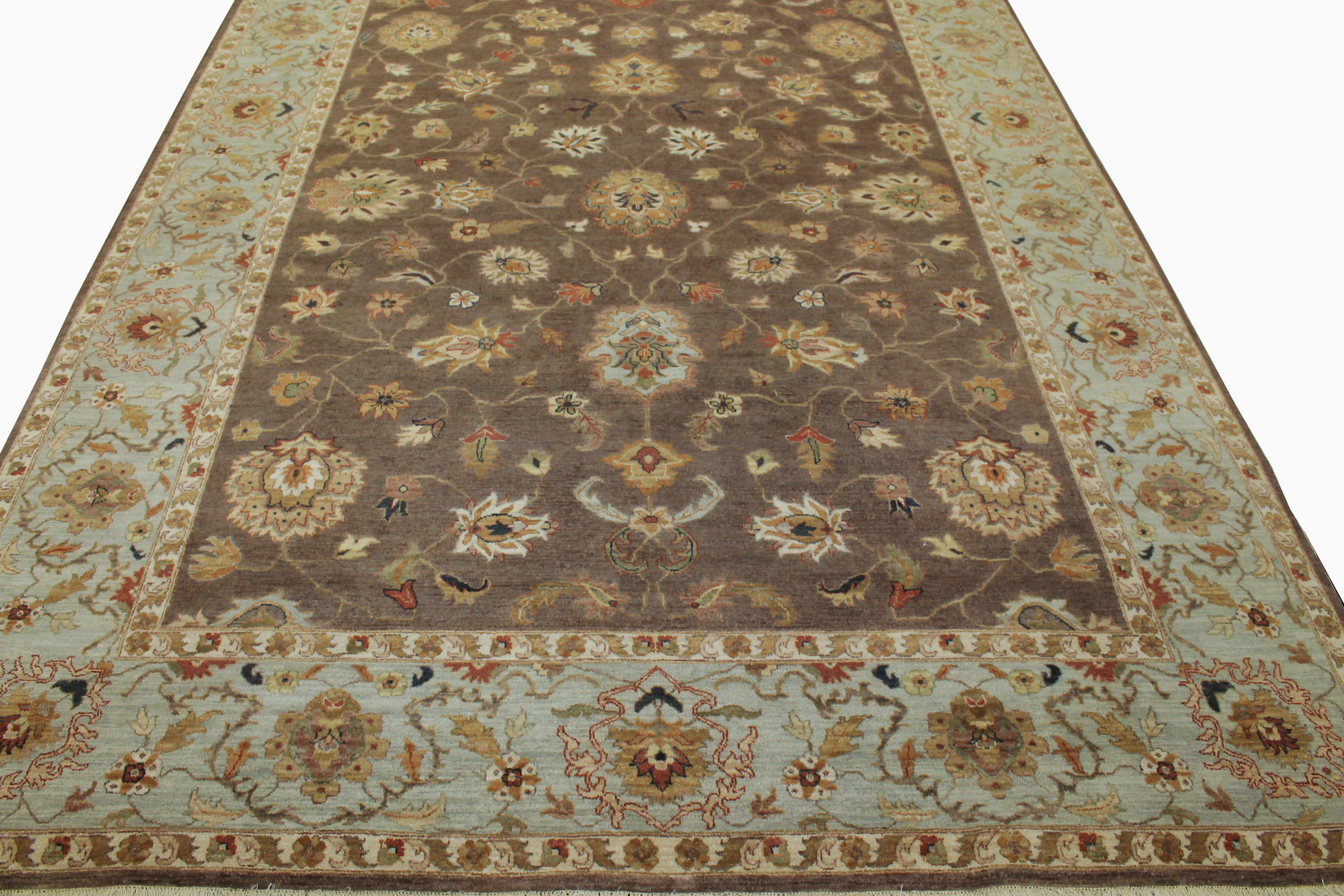 Clearance & Discount Rugs Sultan 13134 Lt. Brown - Chocolate & Lt. Green Hand Knotted Rug