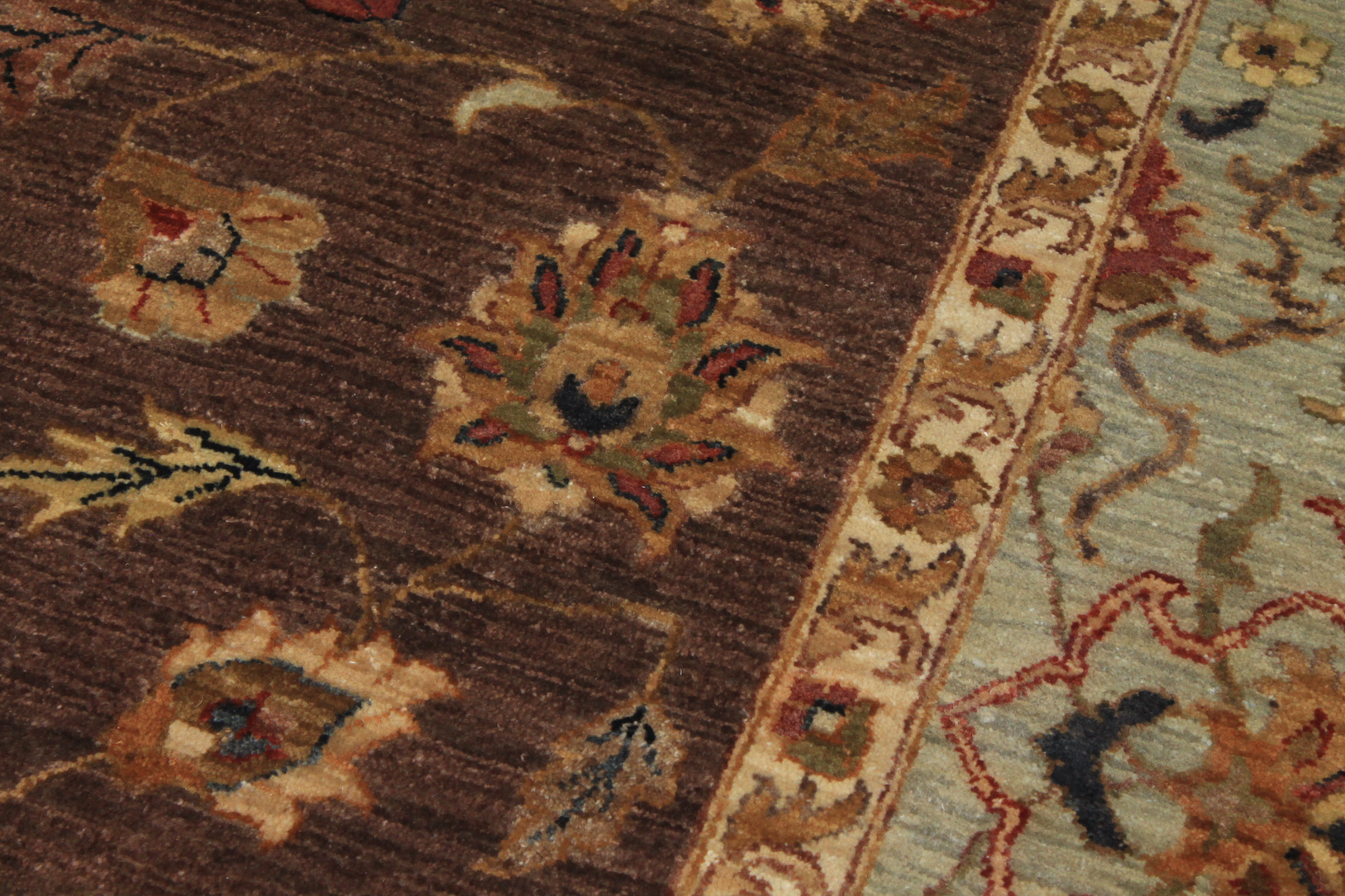 Clearance & Discount Rugs Sultan 13134 Lt. Brown - Chocolate & Lt. Green Hand Knotted Rug