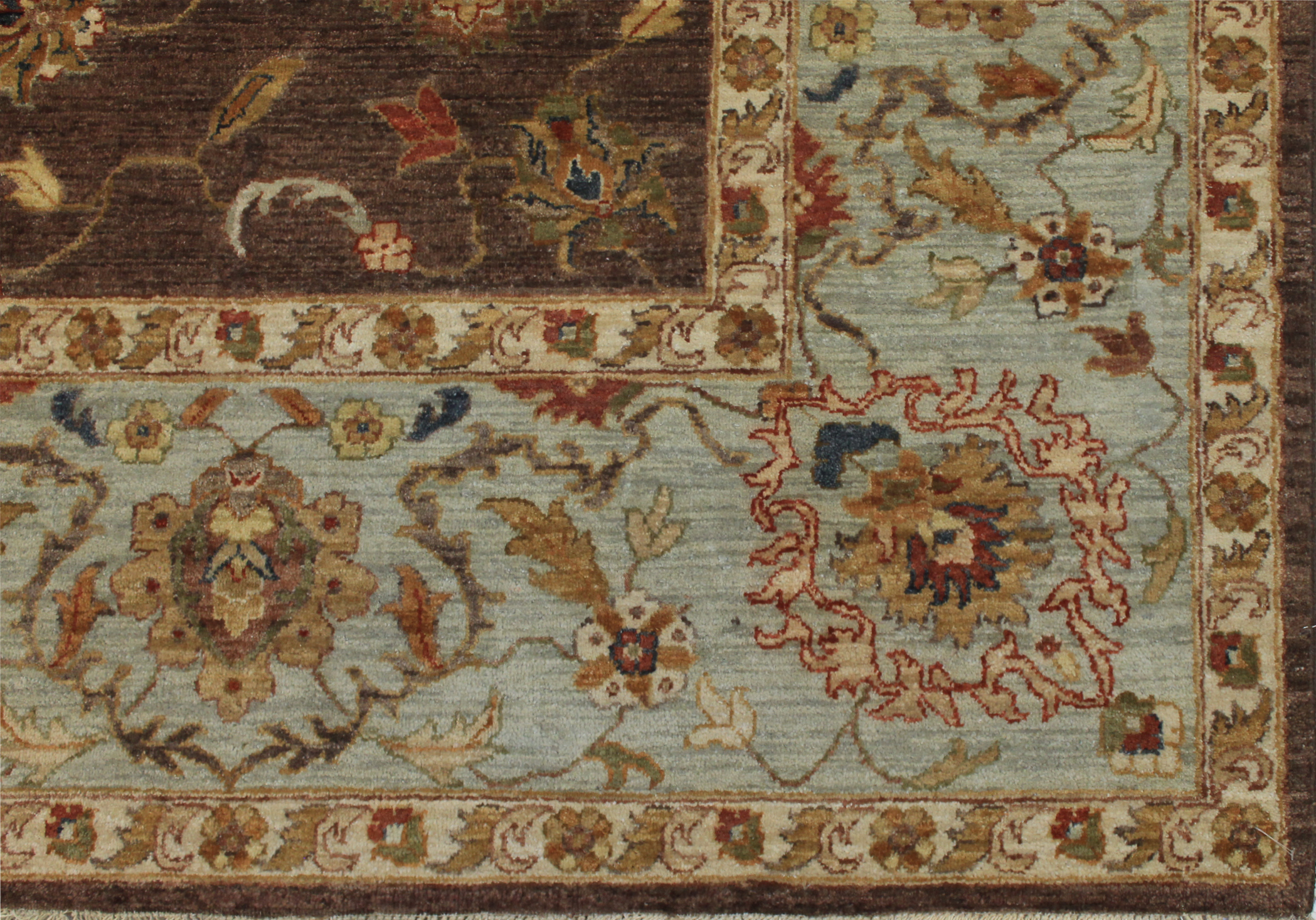Clearance & Discount Rugs Sultan 13134 Lt. Brown - Chocolate & Lt. Green Hand Knotted Rug