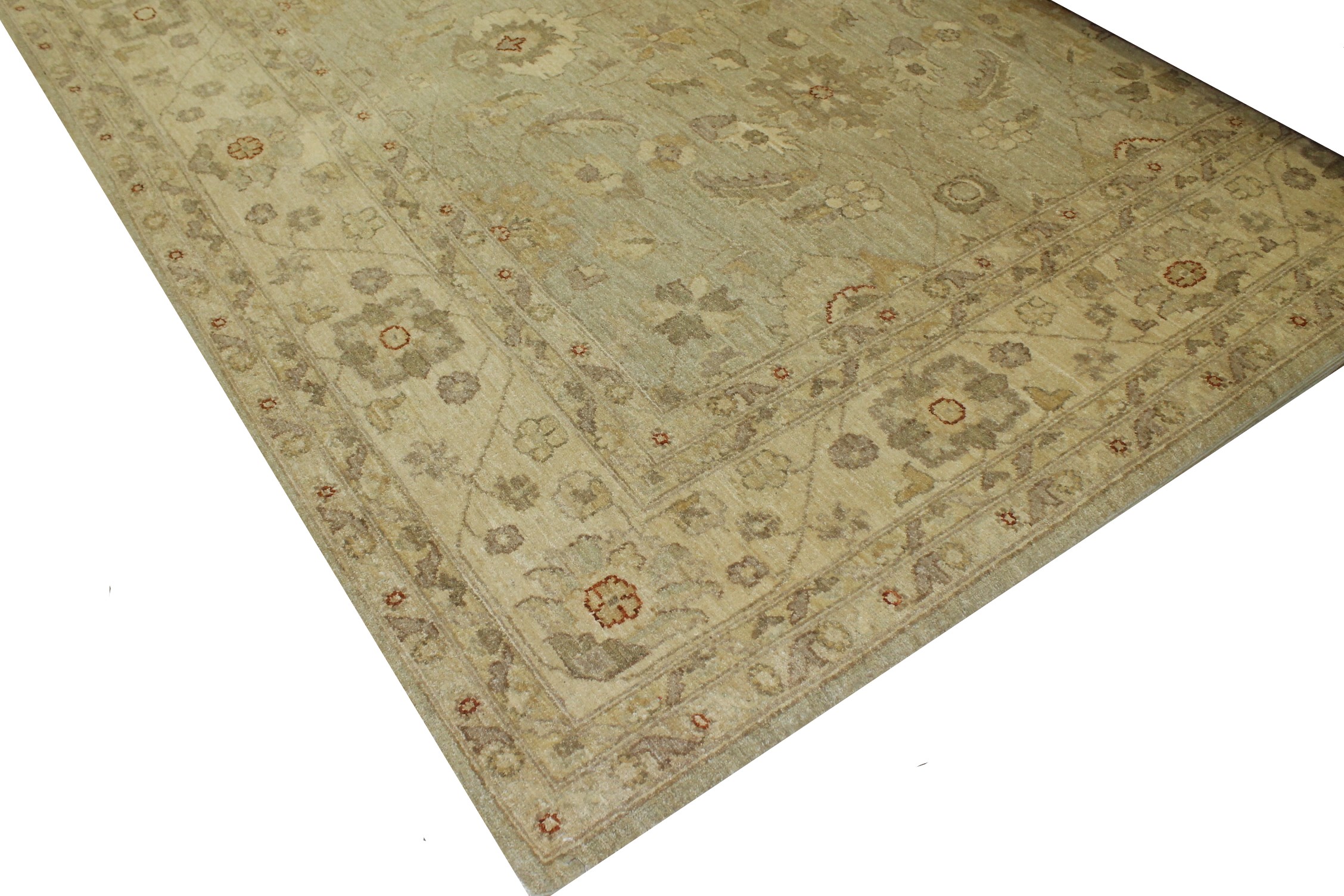 Clearance & Discount Rugs Chobi 13343 Lt.Green & Ivory - Beige Hand Knotted Rug
