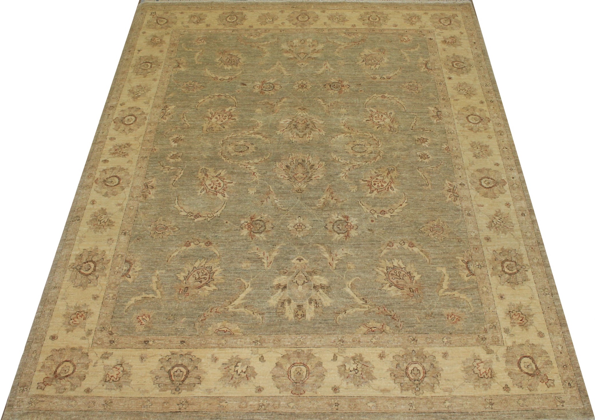 Clearance & Discount Rugs Chobi 13352 Aqua - Lt.Green & Lt. Gold - Gold Hand Knotted Rug