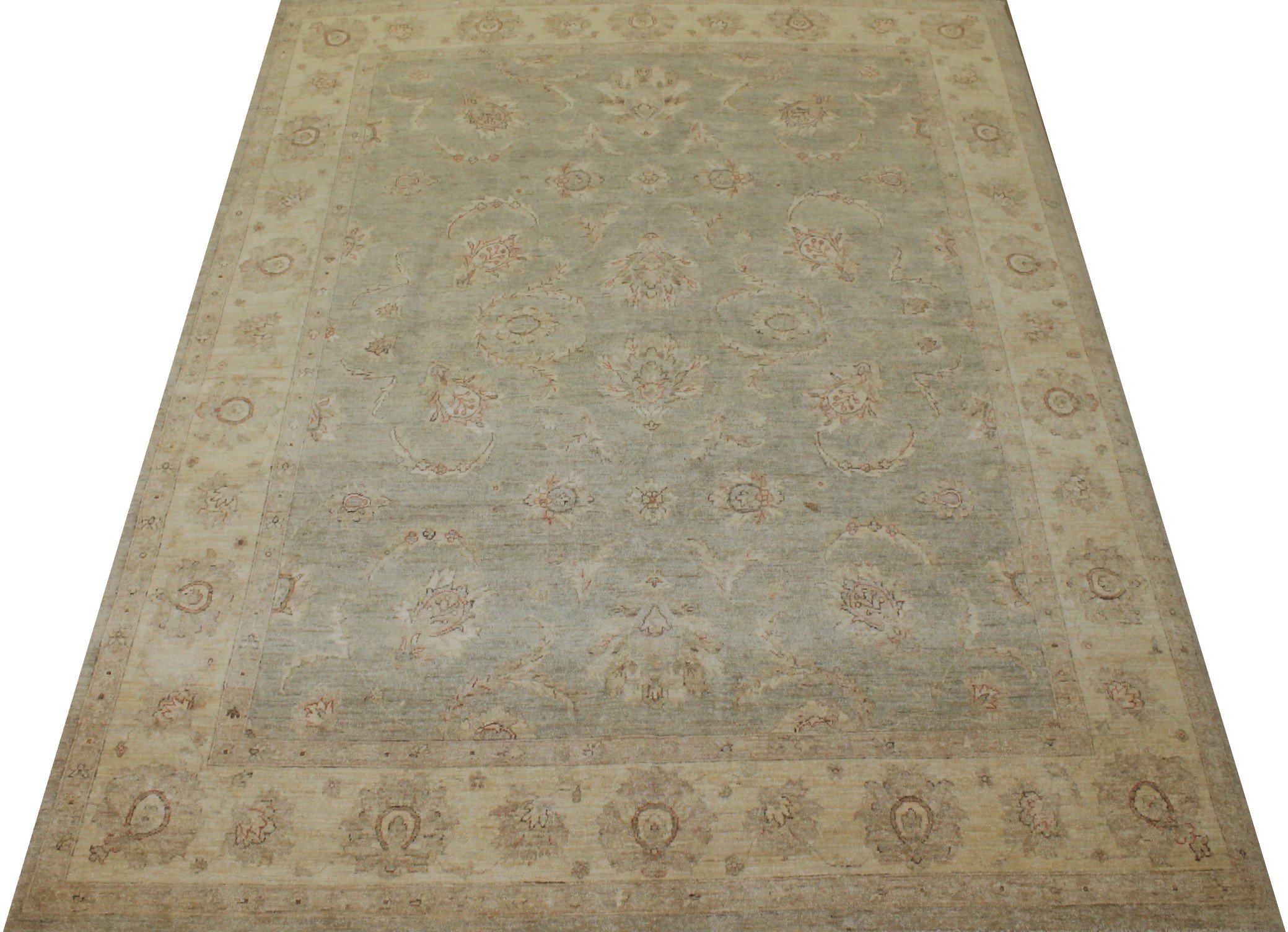Clearance & Discount Rugs Chobi 13352 Aqua - Lt.Green & Lt. Gold - Gold Hand Knotted Rug