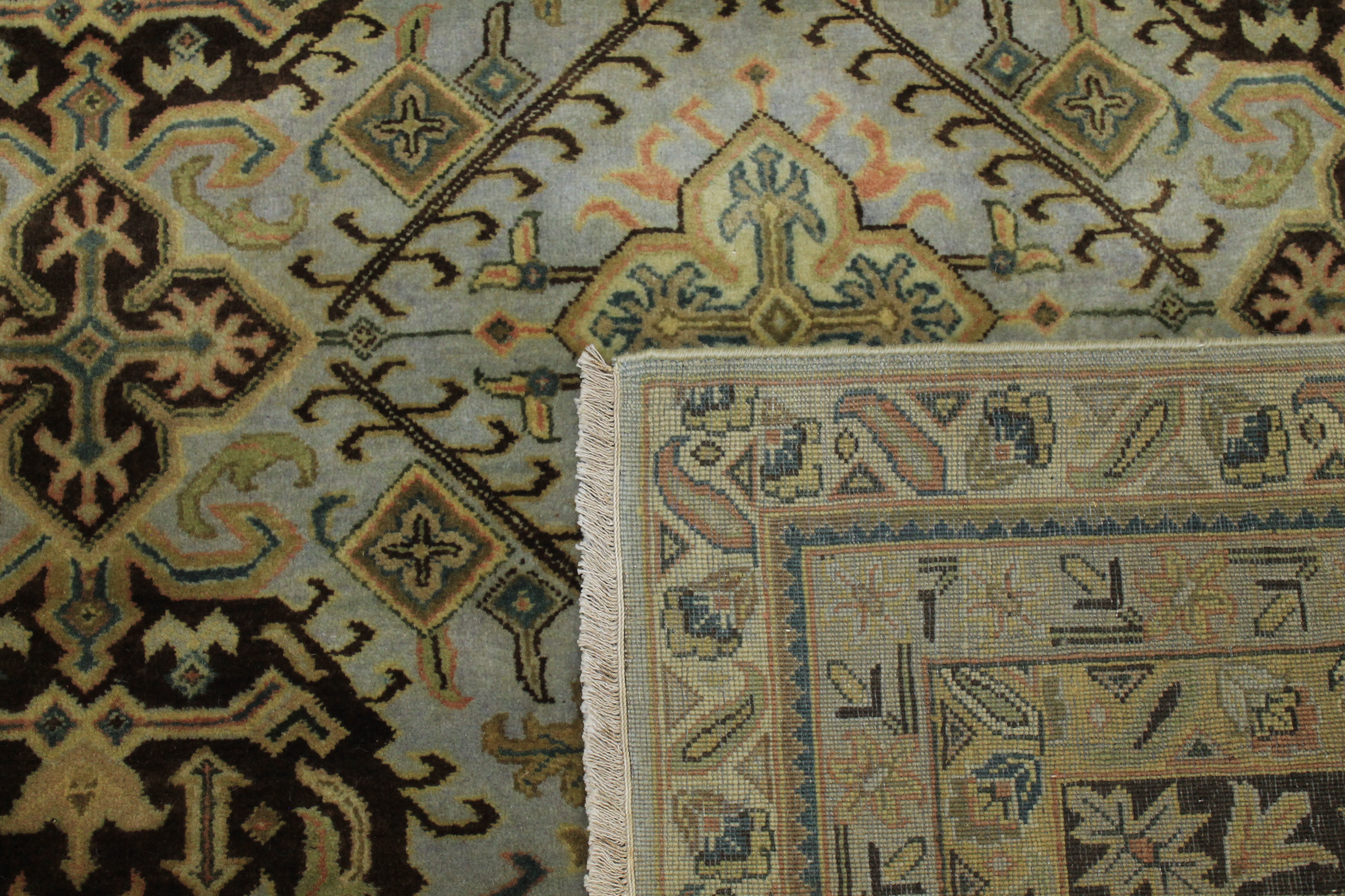 Clearance & Discount Rugs A. Lavar 13418 Lt. Blue - Blue & Lt. Gold - Gold Hand Knotted Rug