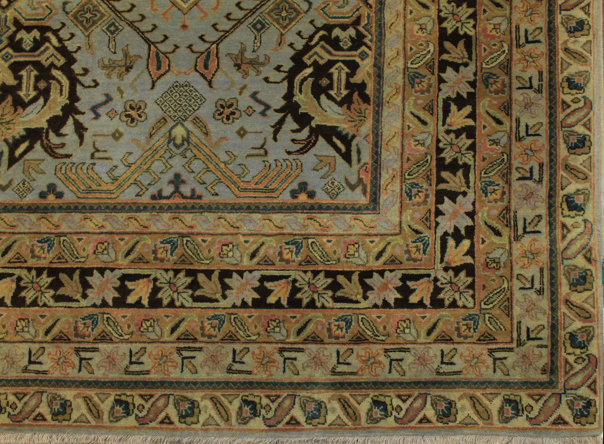 Clearance & Discount Rugs A. Lavar 13418 Lt. Blue - Blue & Lt. Gold - Gold Hand Knotted Rug