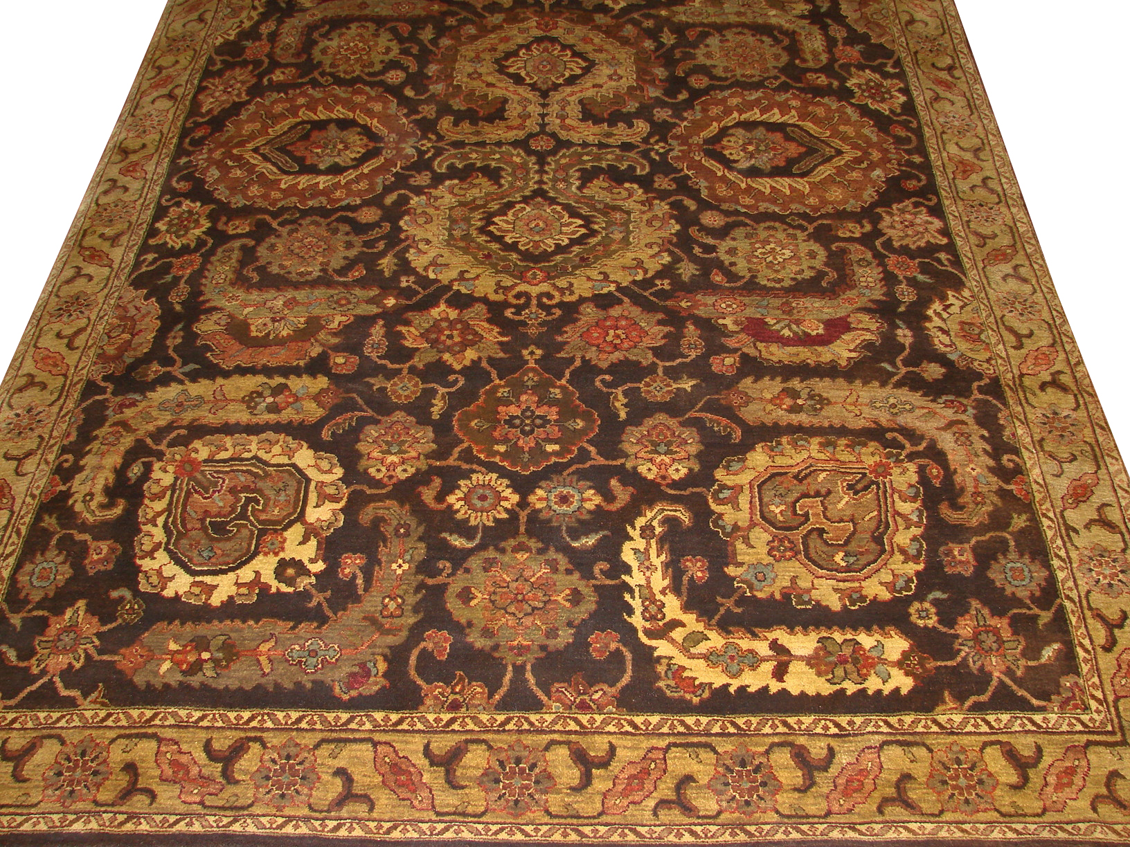 Clearance & Discount Rugs Khyber 13425 Lt. Brown - Chocolate & Lt. Gold - Gold Hand Knotted Rug