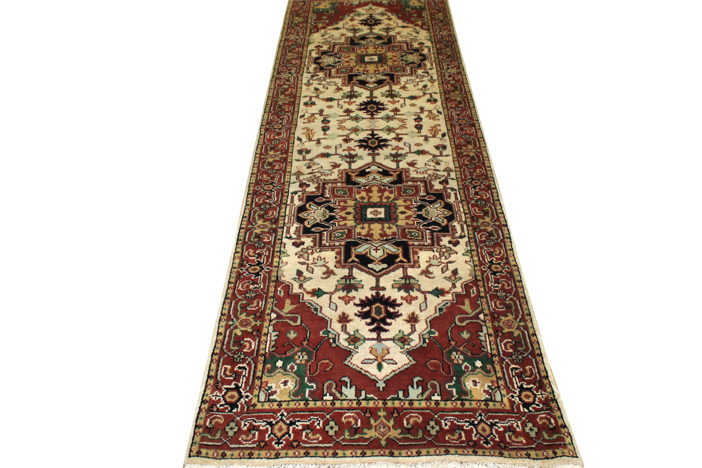 Clearance & Discount Rugs Indo Serapi 13632 Ivory - Beige & Rust - Orange Hand Knotted Rug