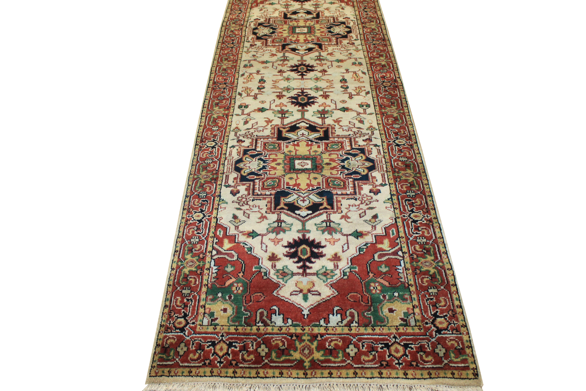 Clearance & Discount Rugs Indo Serapi 13632 Ivory - Beige & Rust - Orange Hand Knotted Rug