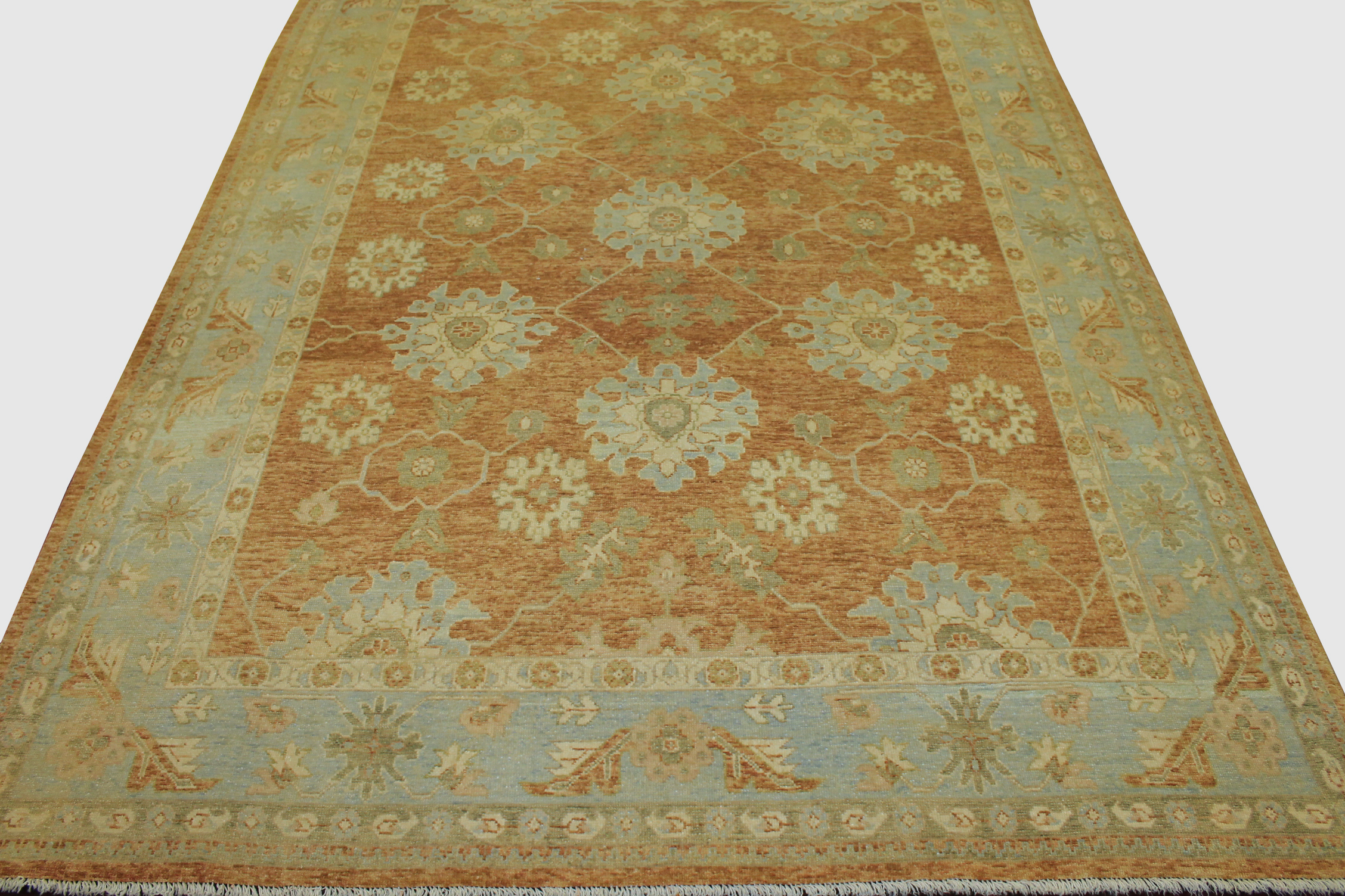 Clearance & Discount Rugs Chobi 13758 Rust - Orange & Lt. Green Hand Knotted Rug