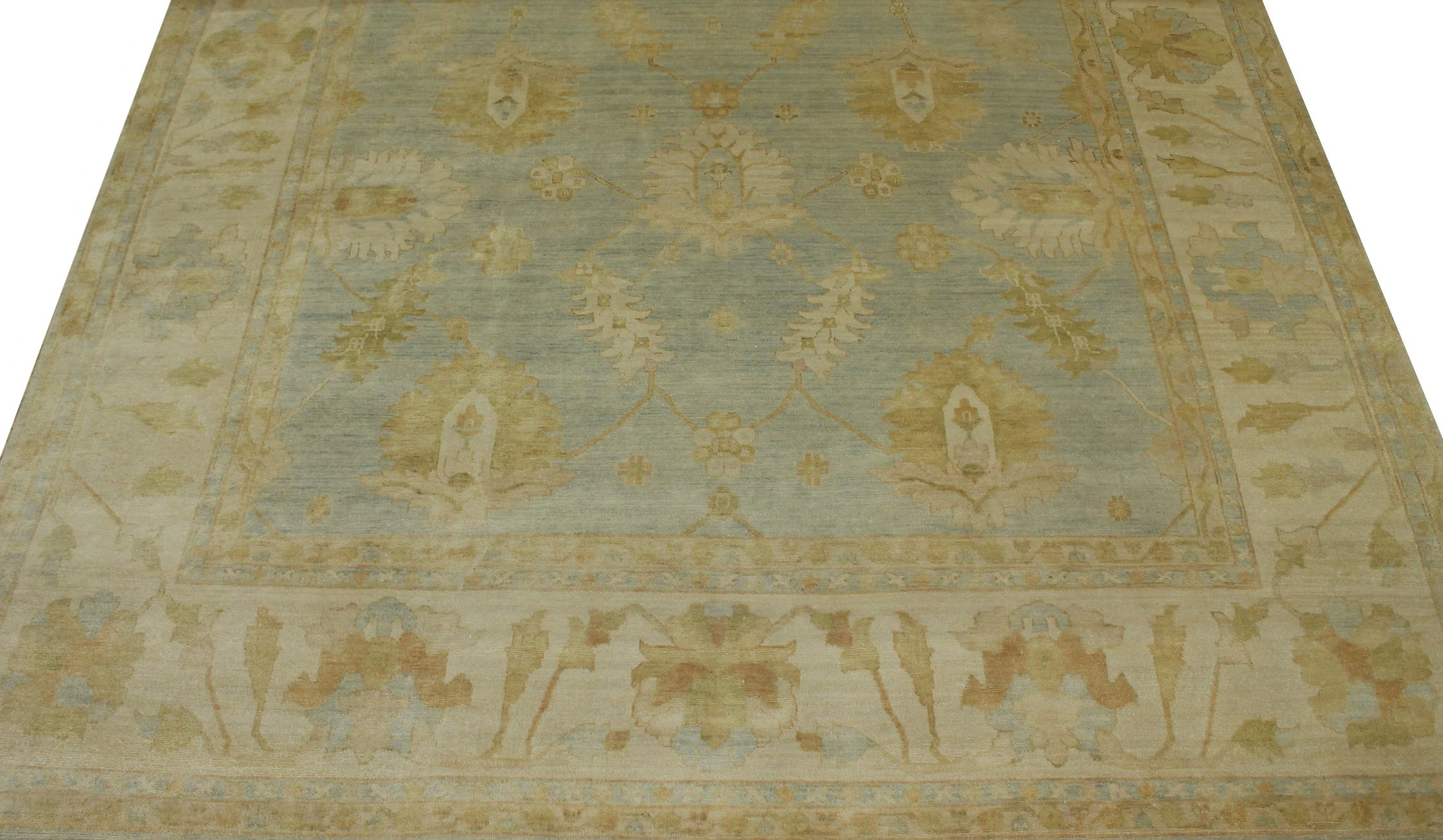 Clearance & Discount Rugs Chobi 13768 Lt. Blue - Blue & Ivory - Beige Hand Knotted Rug