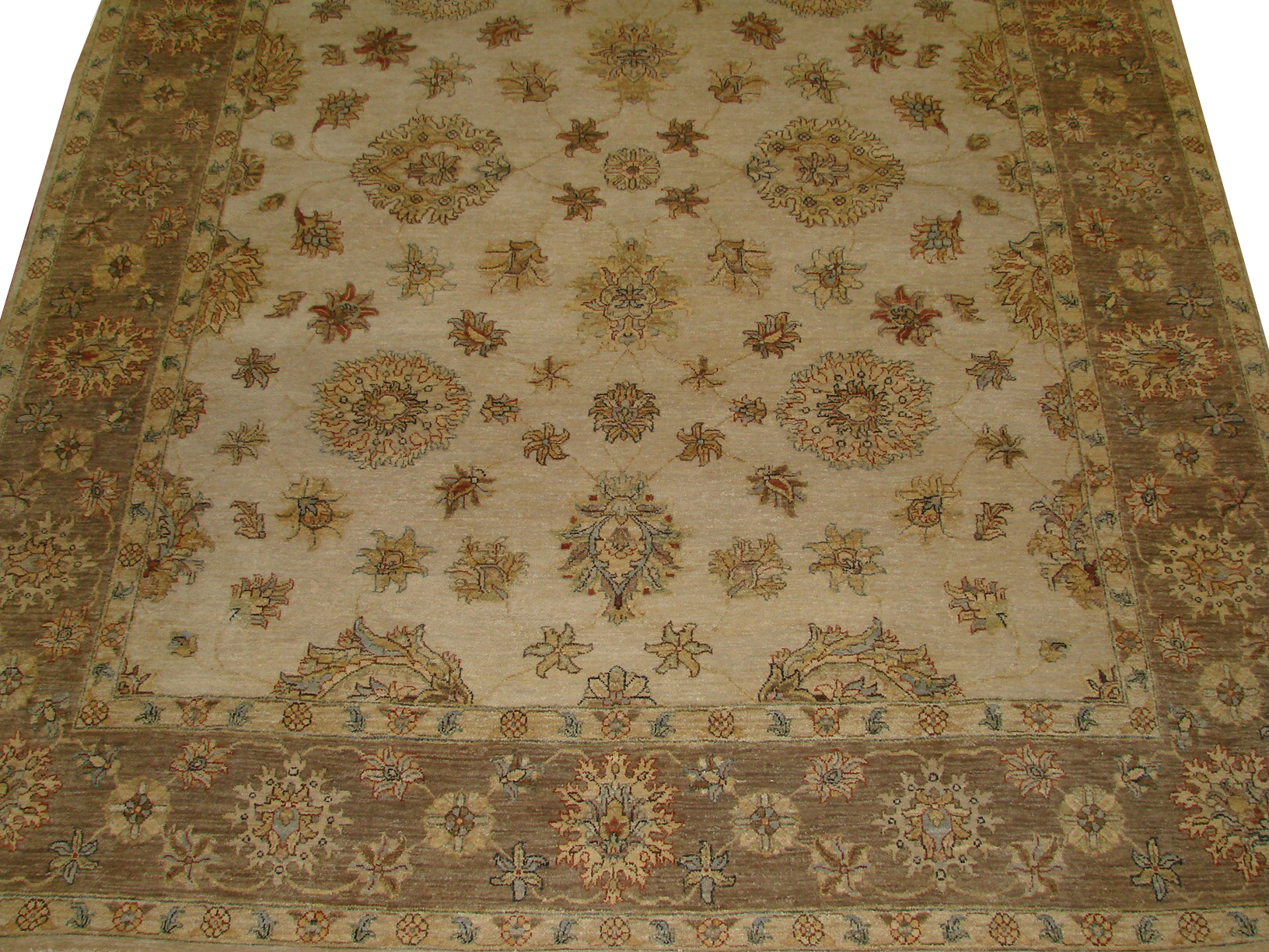 Clearance & Discount Rugs Sultan 13865 Ivory - Beige & Lt. Brown - Chocolate Hand Knotted Rug