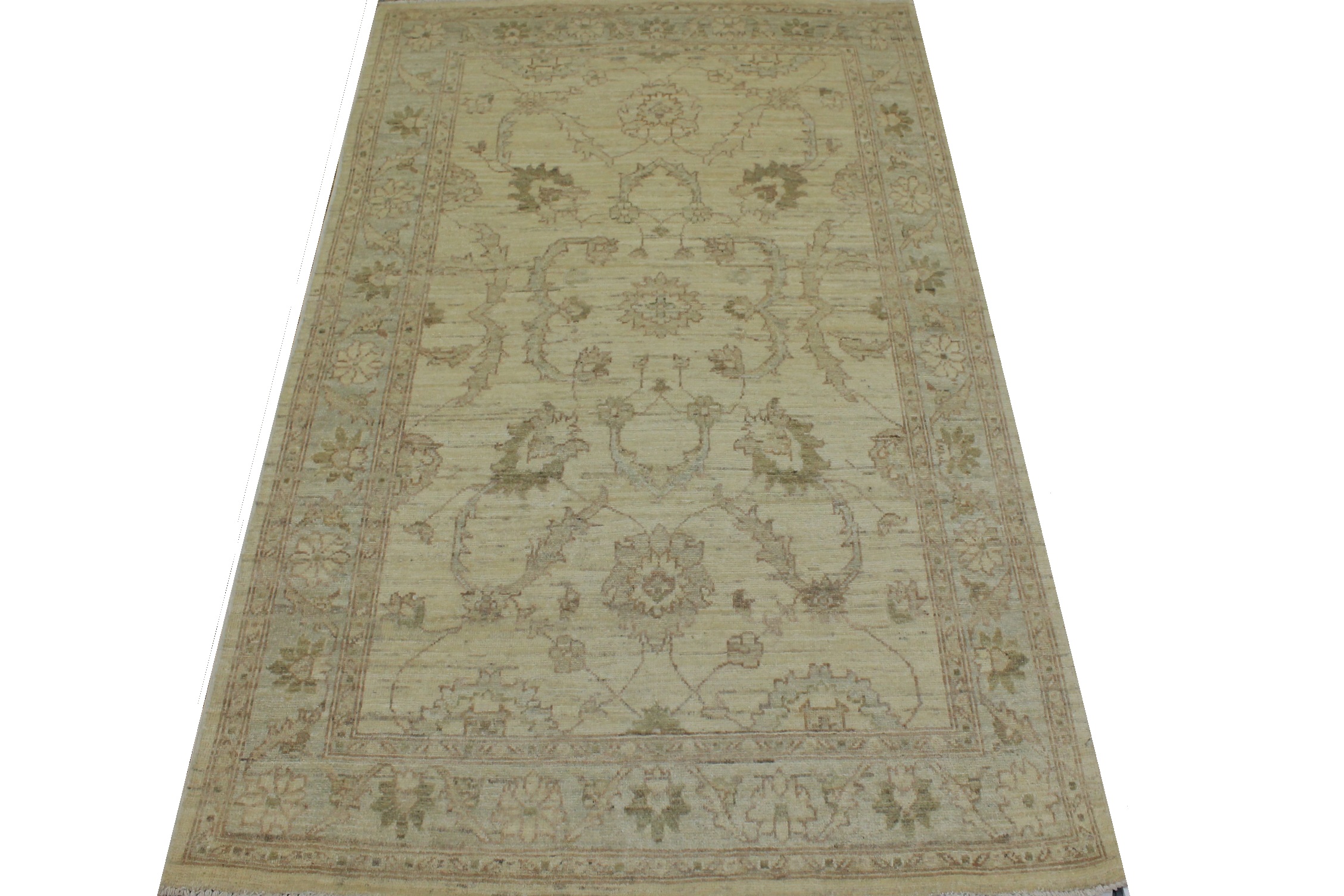 Clearance & Discount Rugs Chobi 14133 Ivory - Beige & Lt. Blue - Blue Hand Knotted Rug