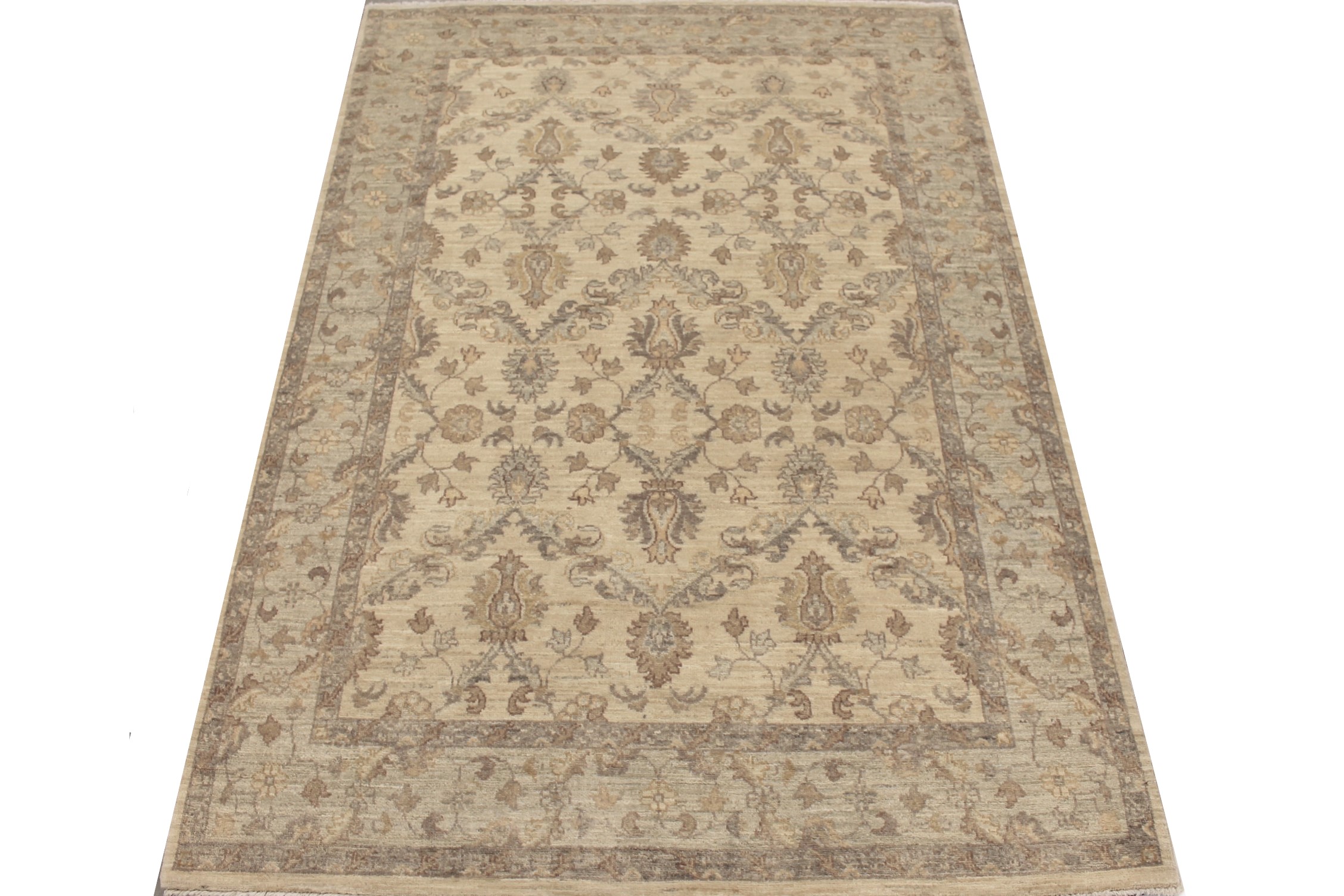 Clearance & Discount Rugs Chobi 14156 Ivory - Beige & Lt. Green Hand Knotted Rug