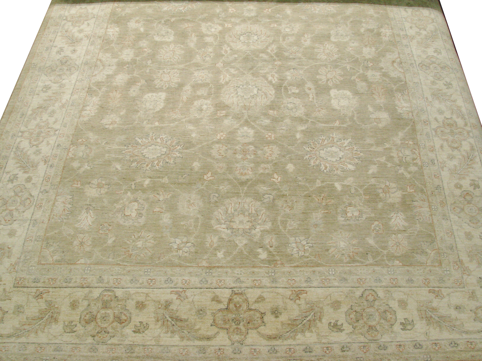 Clearance & Discount Rugs Chobi 14210 Lt.Green & Ivory - Beige Hand Knotted Rug