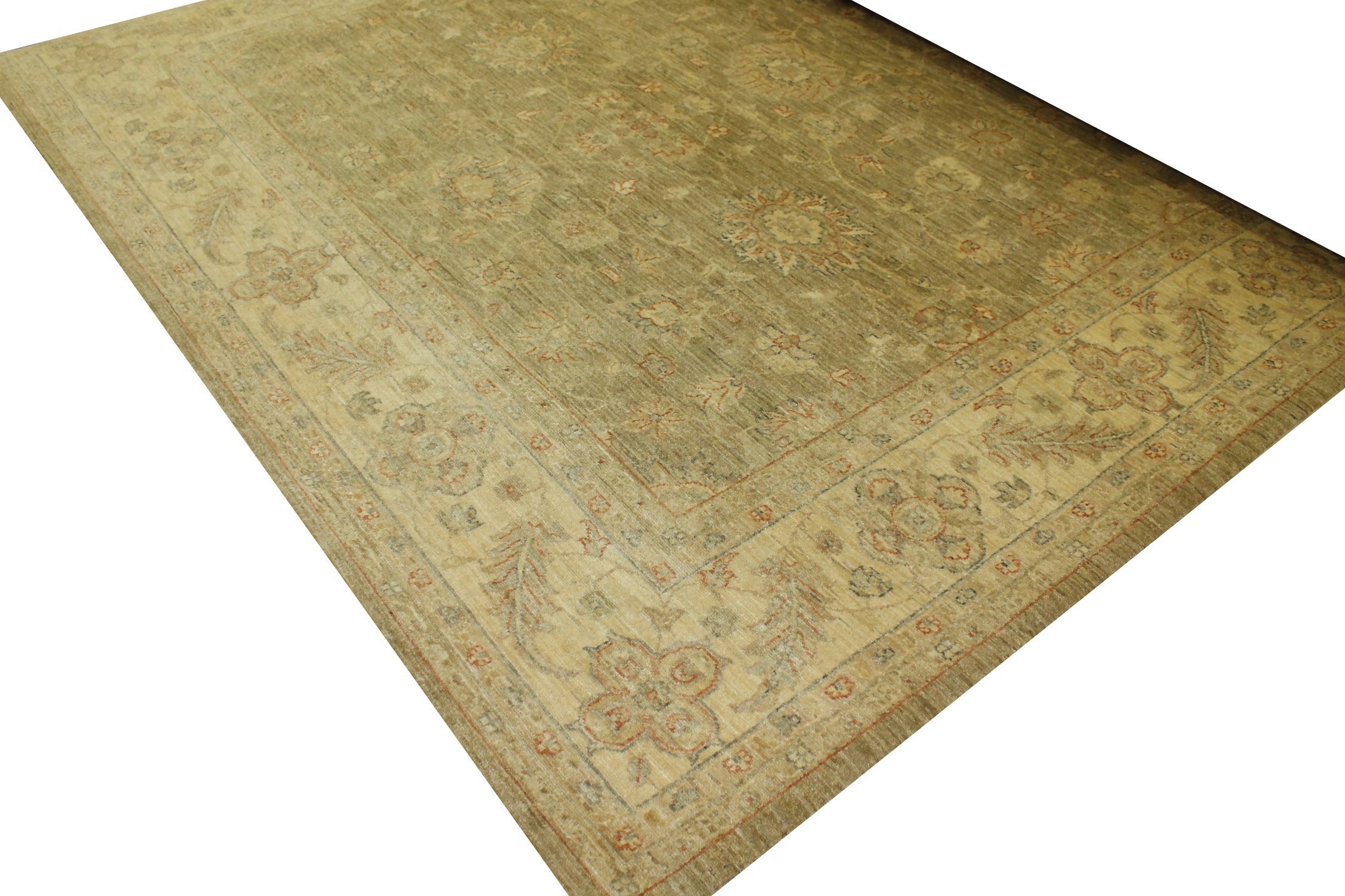 Clearance & Discount Rugs Chobi 14210 Lt.Green & Ivory - Beige Hand Knotted Rug