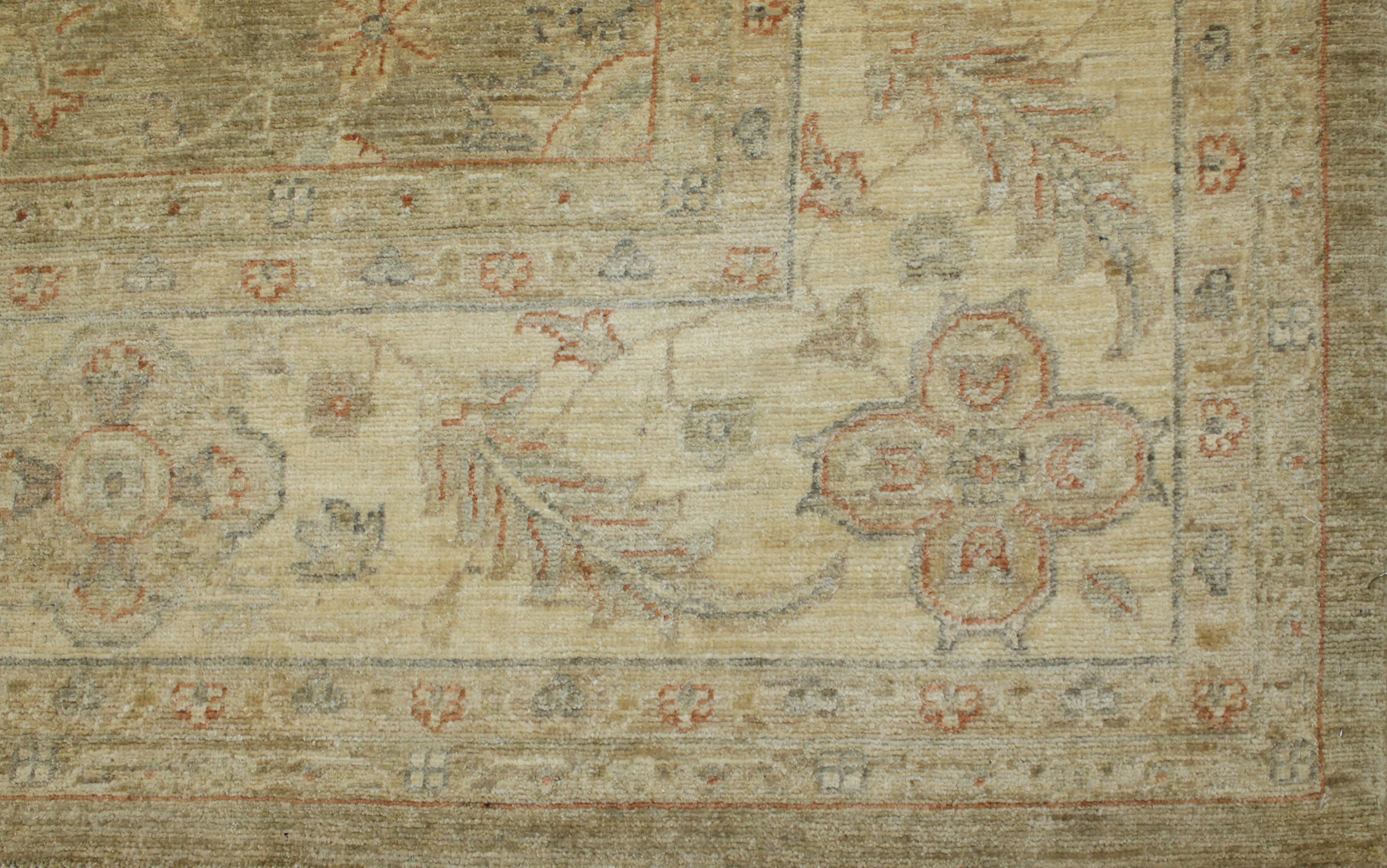 Clearance & Discount Rugs Chobi 14210 Lt.Green & Ivory - Beige Hand Knotted Rug