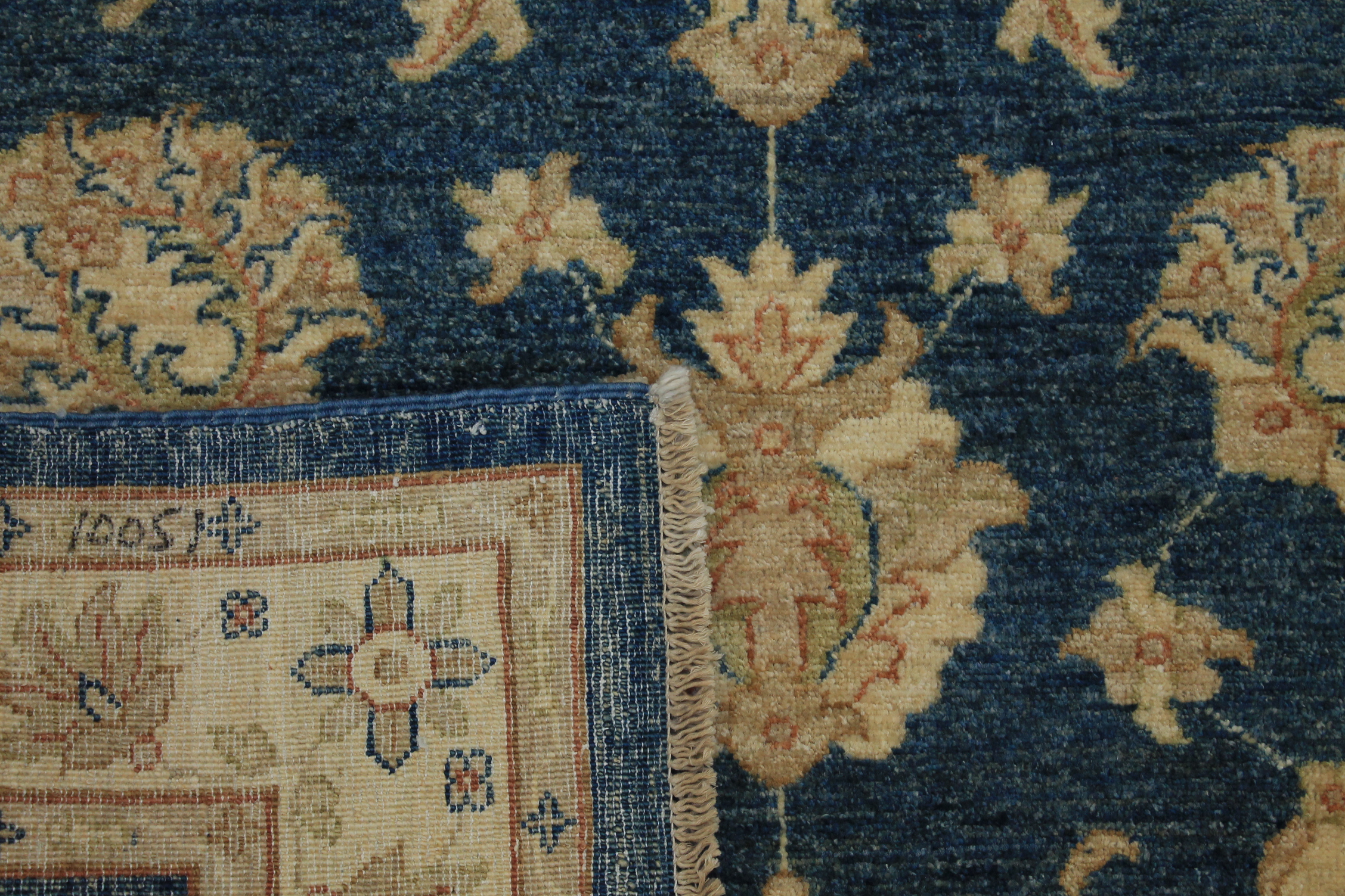 Clearance & Discount Rugs Chobi 14217 Medium Blue - Navy & Ivory - Beige Hand Knotted Rug