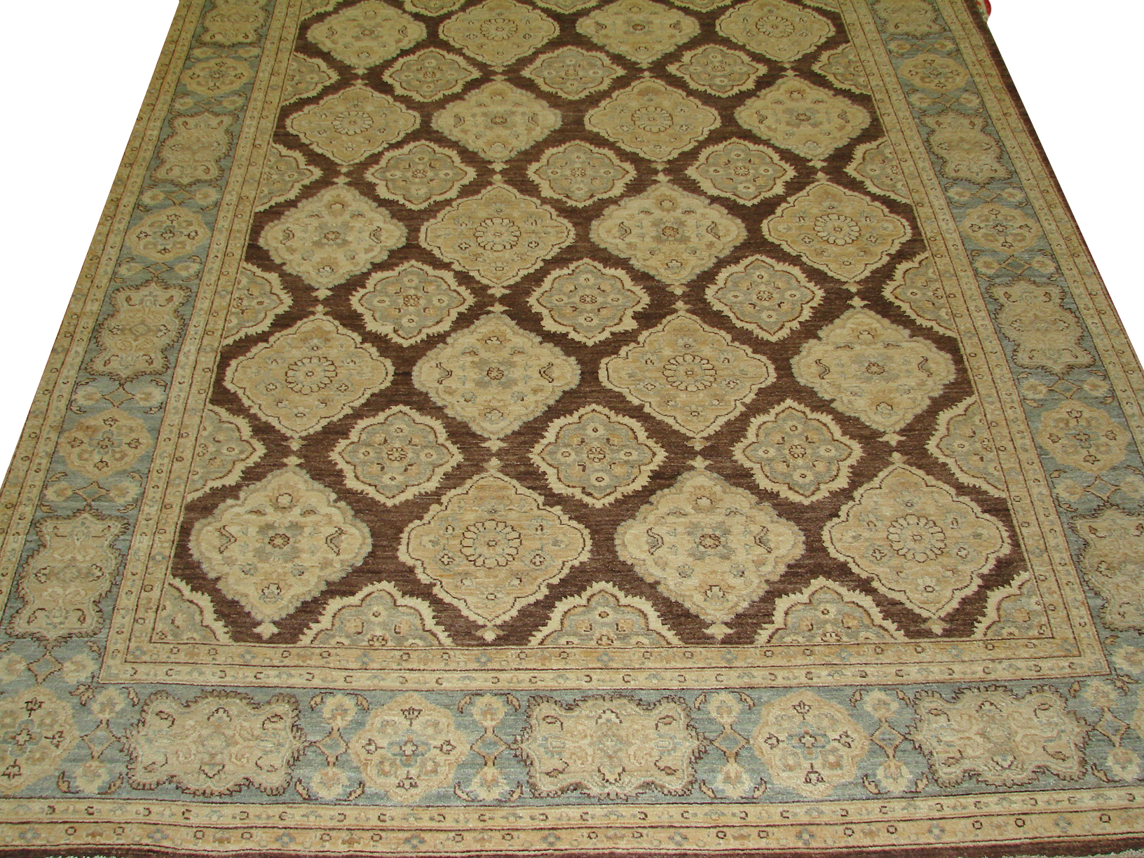 Clearance & Discount Rugs Chobi 14371 Lt. Brown - Chocolate & Lt. Blue - Blue Hand Knotted Rug