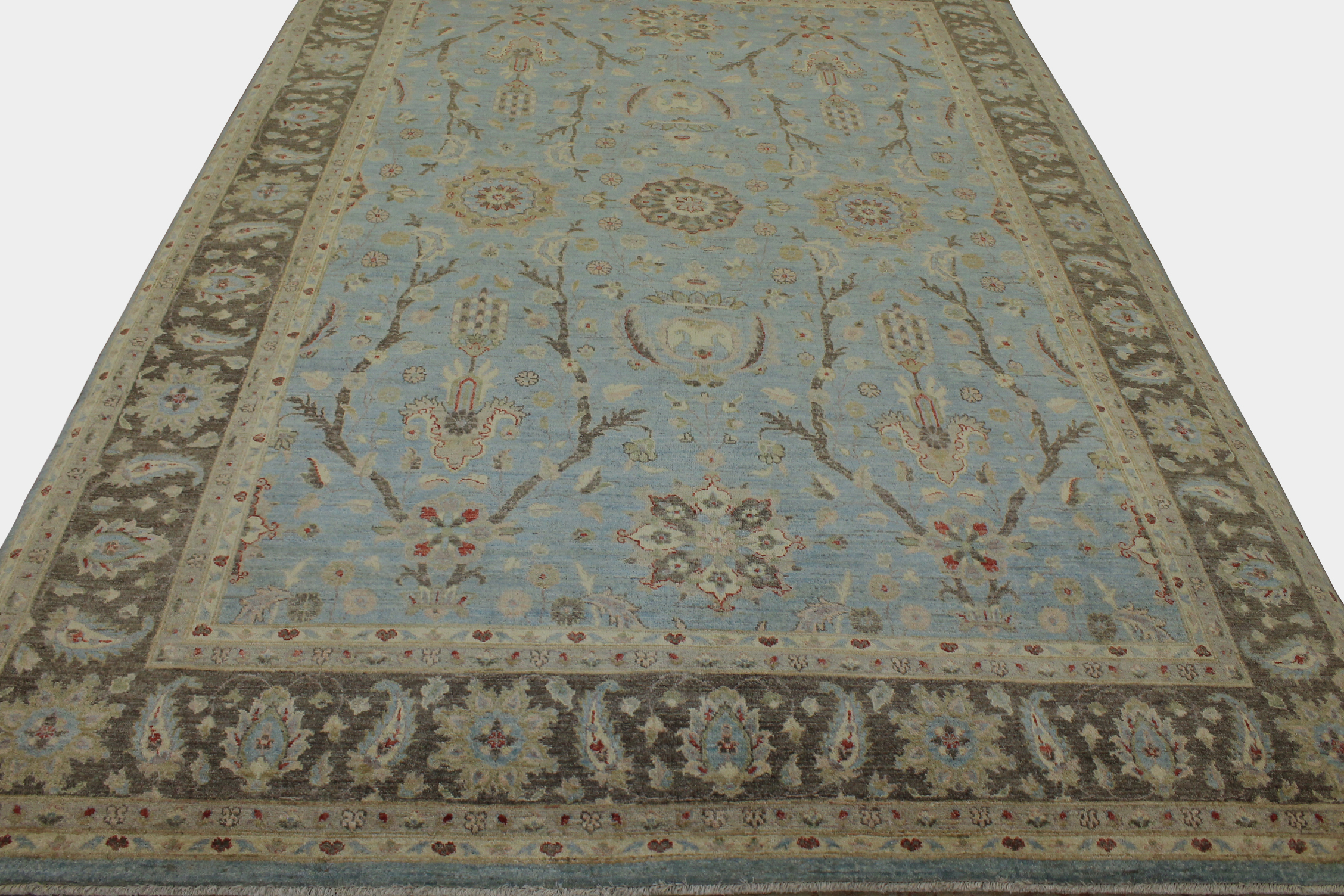 Clearance & Discount Rugs Chobi 14375 Lt. Blue - Blue & Lt. Brown - Chocolate Hand Knotted Rug