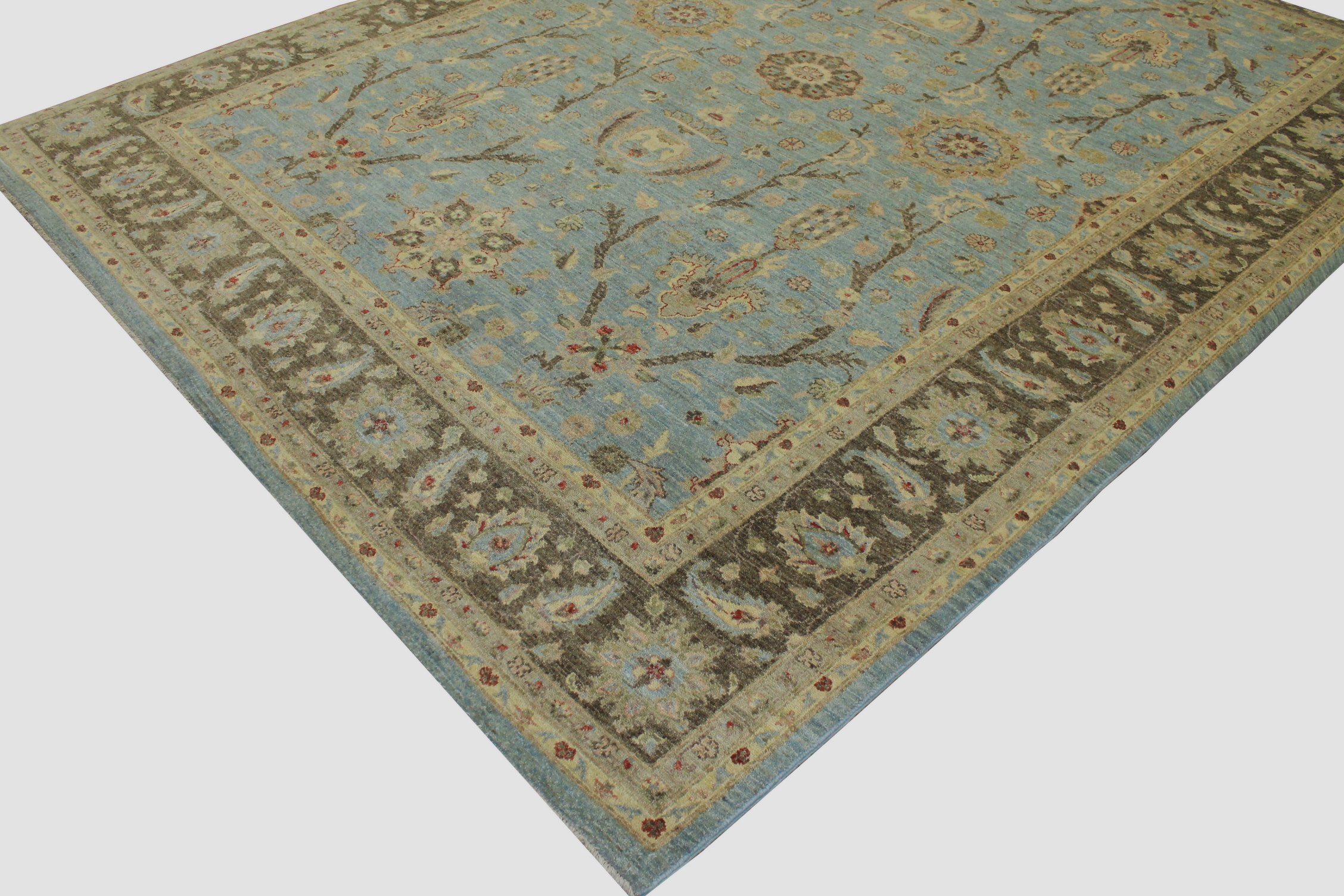 Clearance & Discount Rugs Chobi 14375 Lt. Blue - Blue & Lt. Brown - Chocolate Hand Knotted Rug