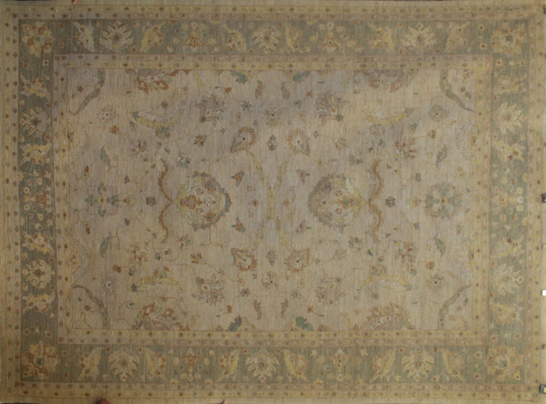 Clearance & Discount Rugs Chobi 14490 Ivory - Beige & Lt. Green Hand Knotted Rug