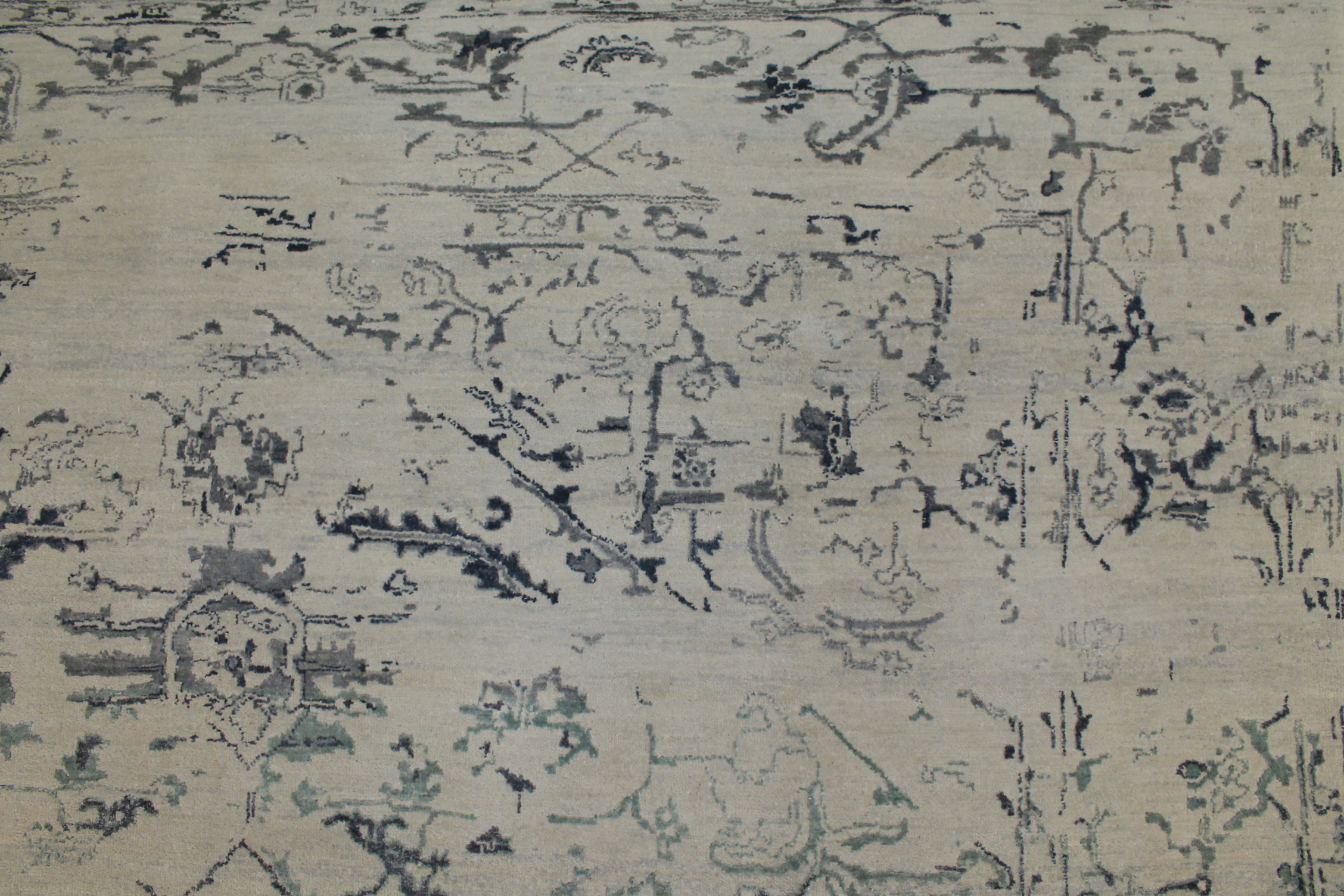 Clearance & Discount Rugs 14542 14542 Ivory - Beige & Medium Blue - Navy Hand Knotted Rug
