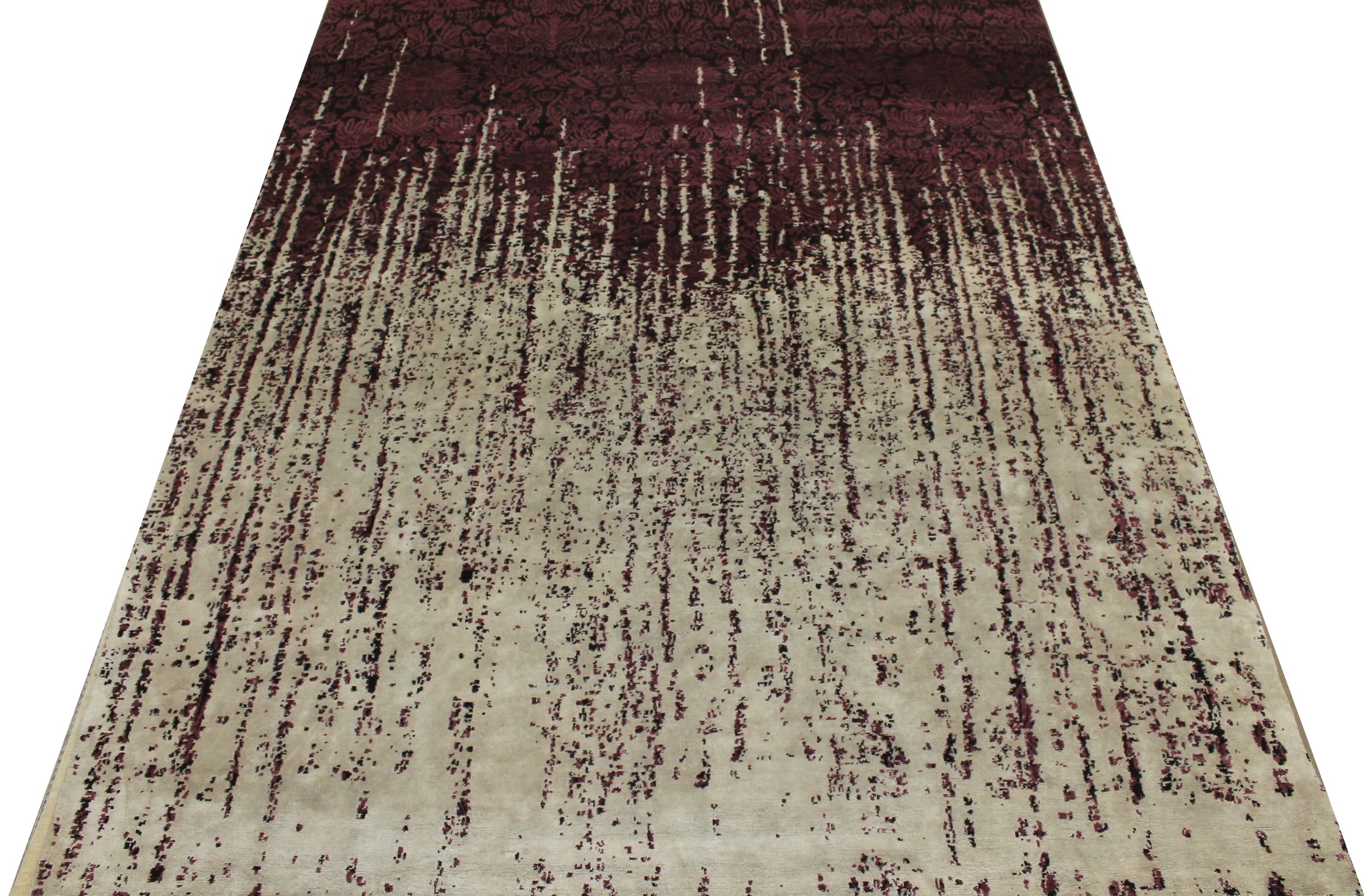 Clearance & Discount Rugs Bamboo Silk 14552 Ivory - Beige & Red - Burgundy Hand Knotted Rug