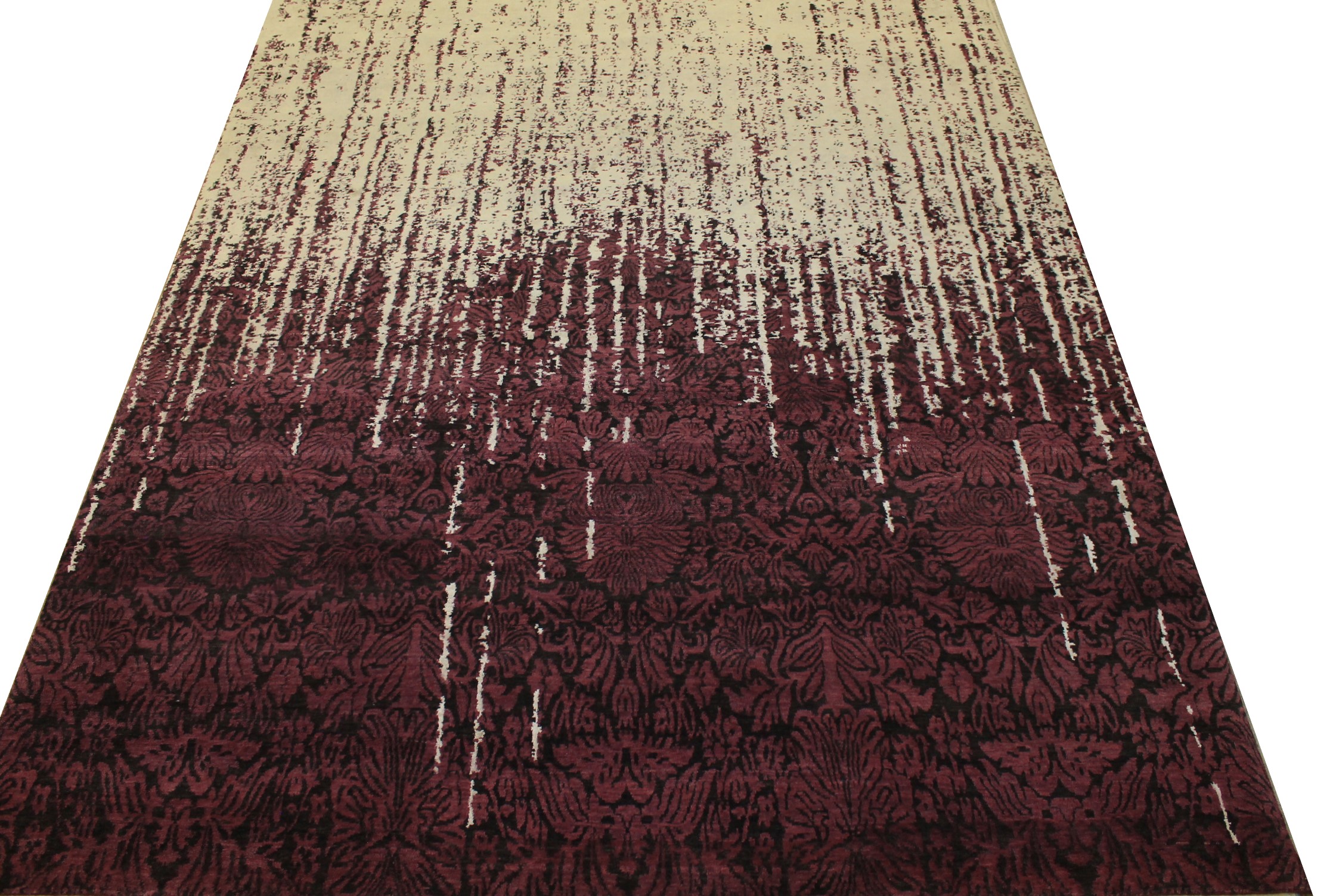 Clearance & Discount Rugs Bamboo Silk 14552 Ivory - Beige & Red - Burgundy Hand Knotted Rug