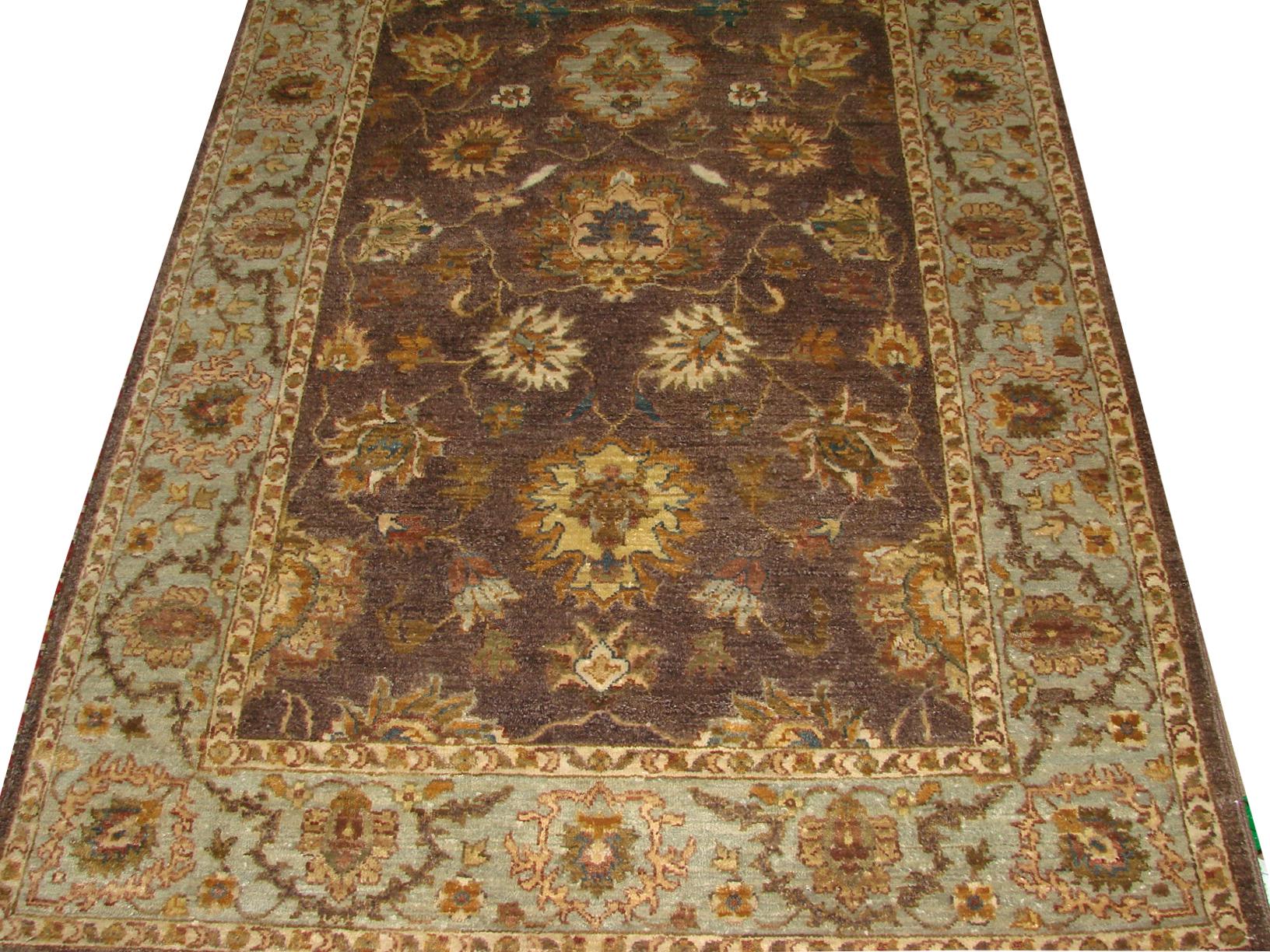 Clearance & Discount Rugs Sultan 14639 Lt. Brown - Chocolate & Lt. Green Hand Knotted Rug