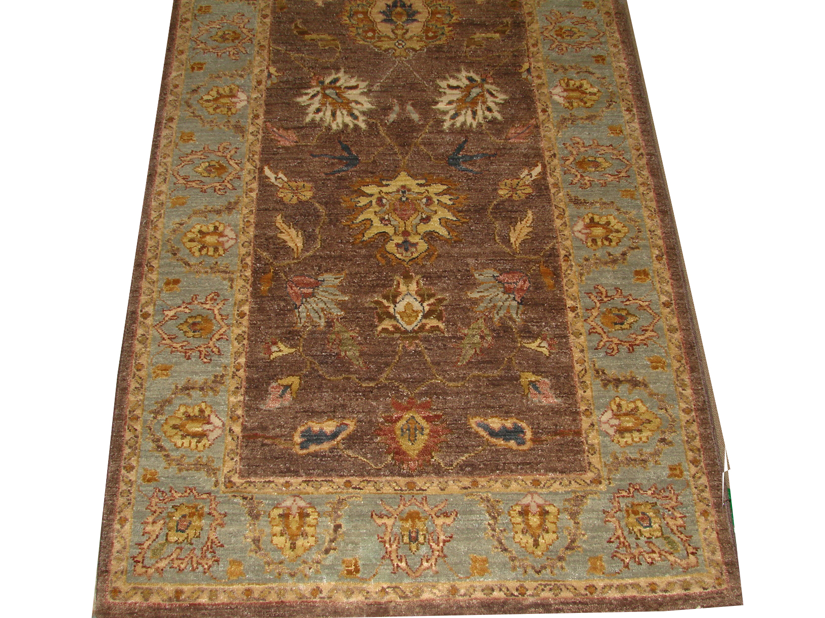 Clearance & Discount Rugs Sultan 16457 Lt. Brown - Chocolate & Lt. Blue - Blue Hand Knotted Rug