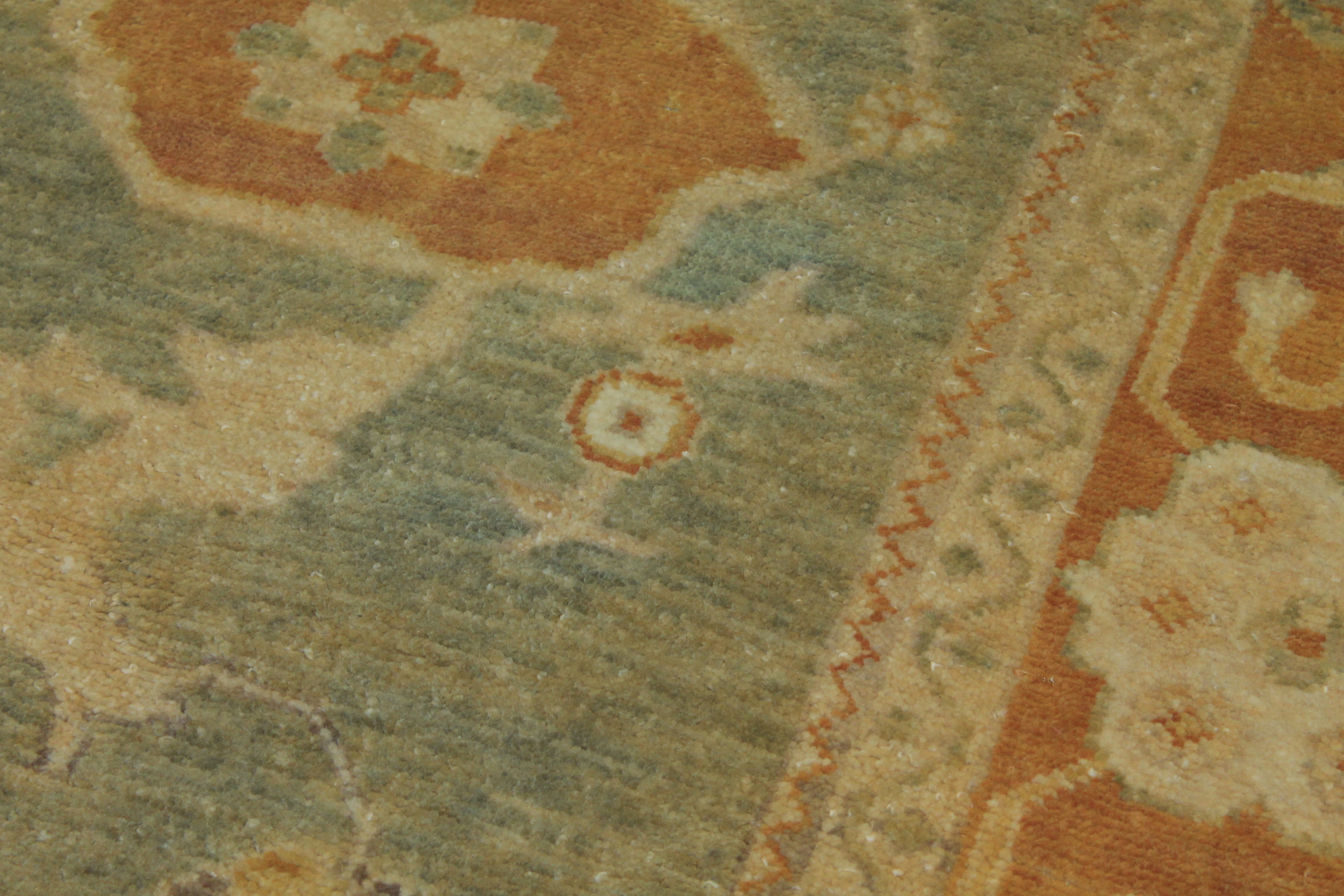 Clearance & Discount Rugs Chobi 14857 Lt.Green & Rust - Orange Hand Knotted Rug