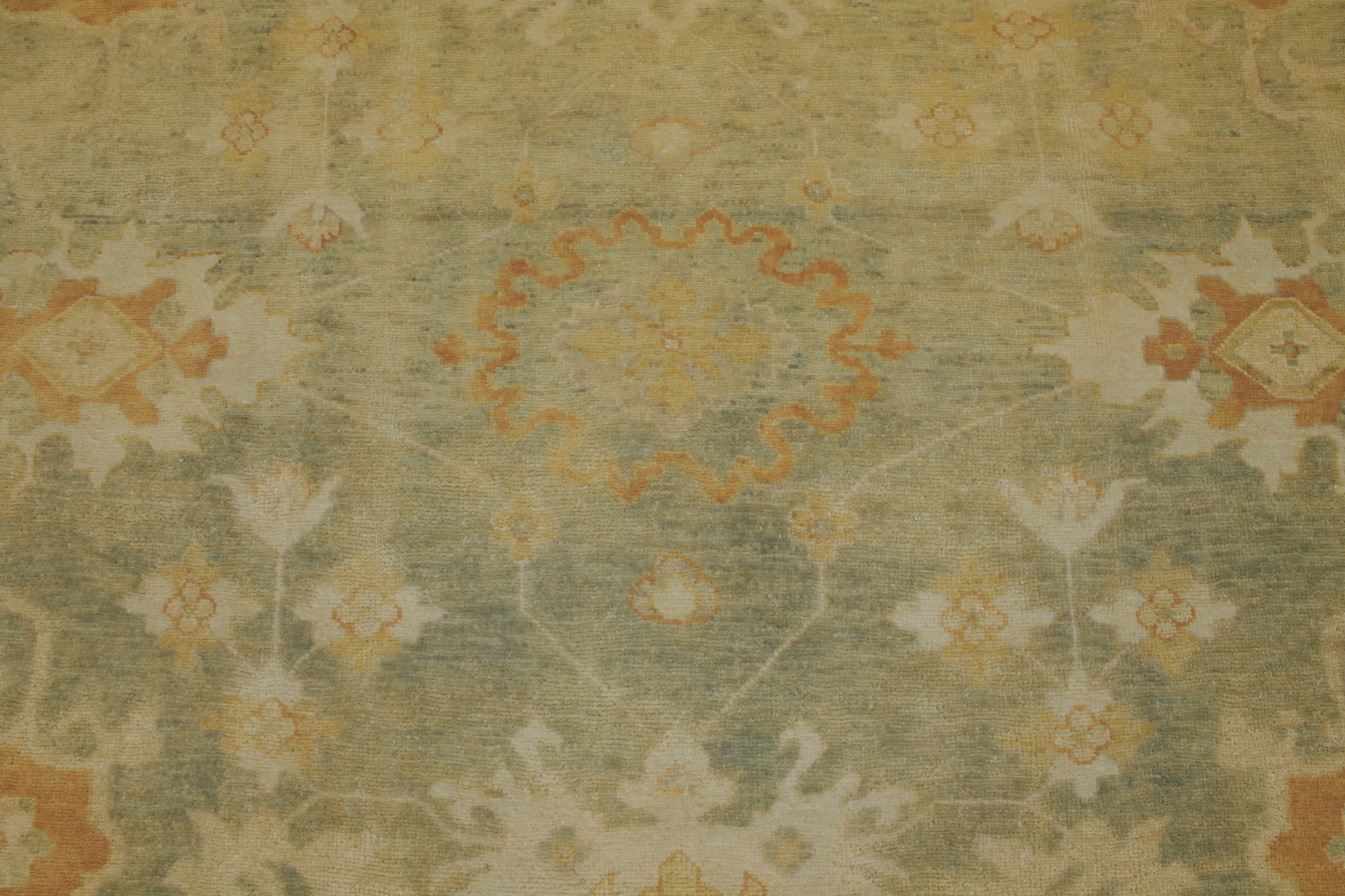 Clearance & Discount Rugs Chobi 14857 Lt.Green & Rust - Orange Hand Knotted Rug