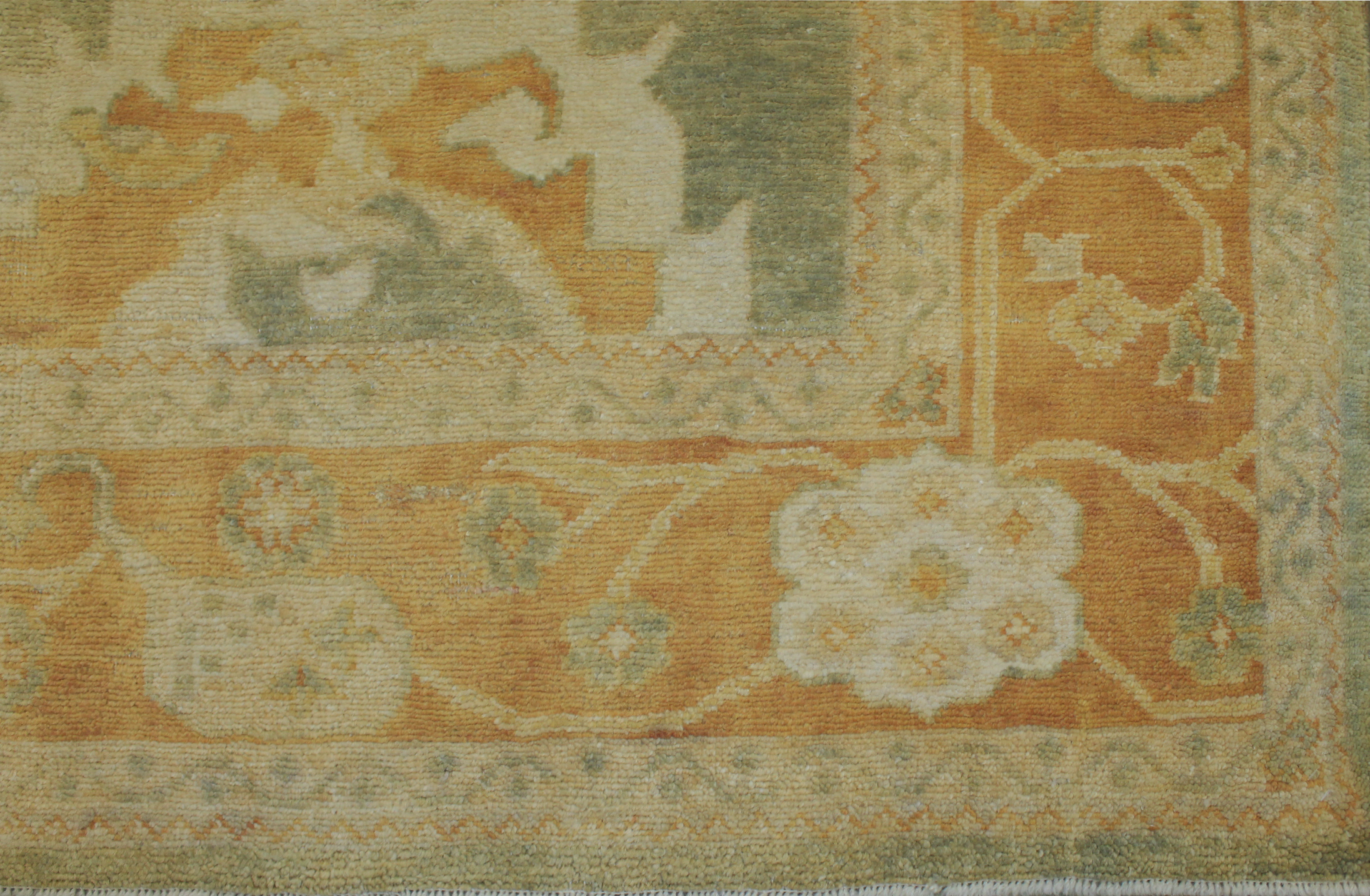Clearance & Discount Rugs Chobi 14857 Lt.Green & Rust - Orange Hand Knotted Rug