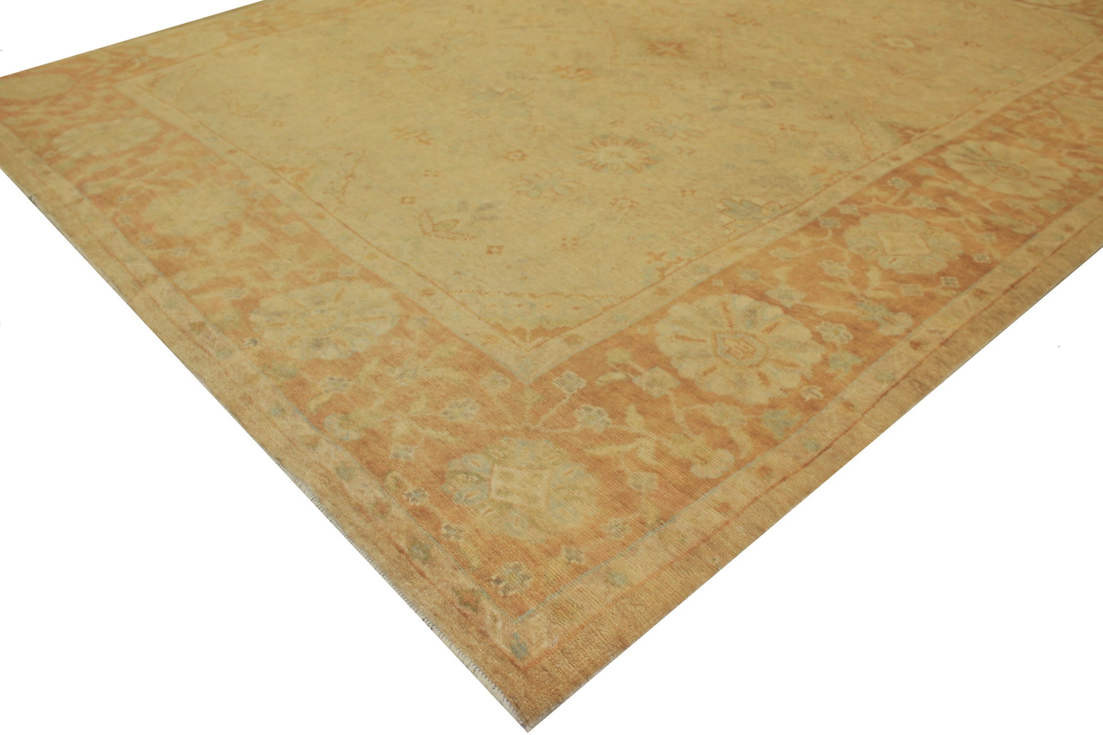 Clearance & Discount Rugs TKnot 14859 Lt. Gold - Gold & Rust - Orange Hand Knotted Rug