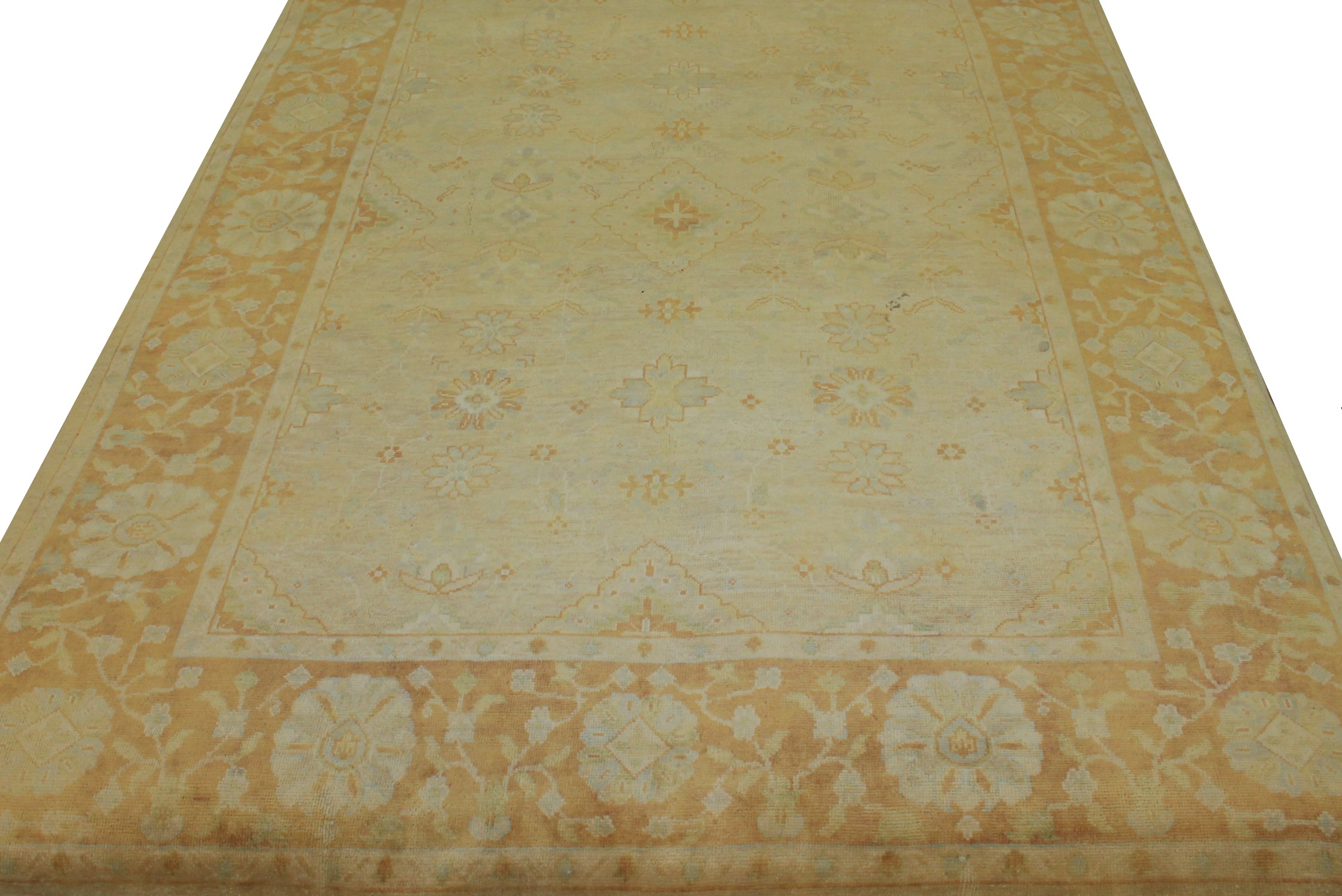 Clearance & Discount Rugs TKnot 14859 Lt. Gold - Gold & Rust - Orange Hand Knotted Rug