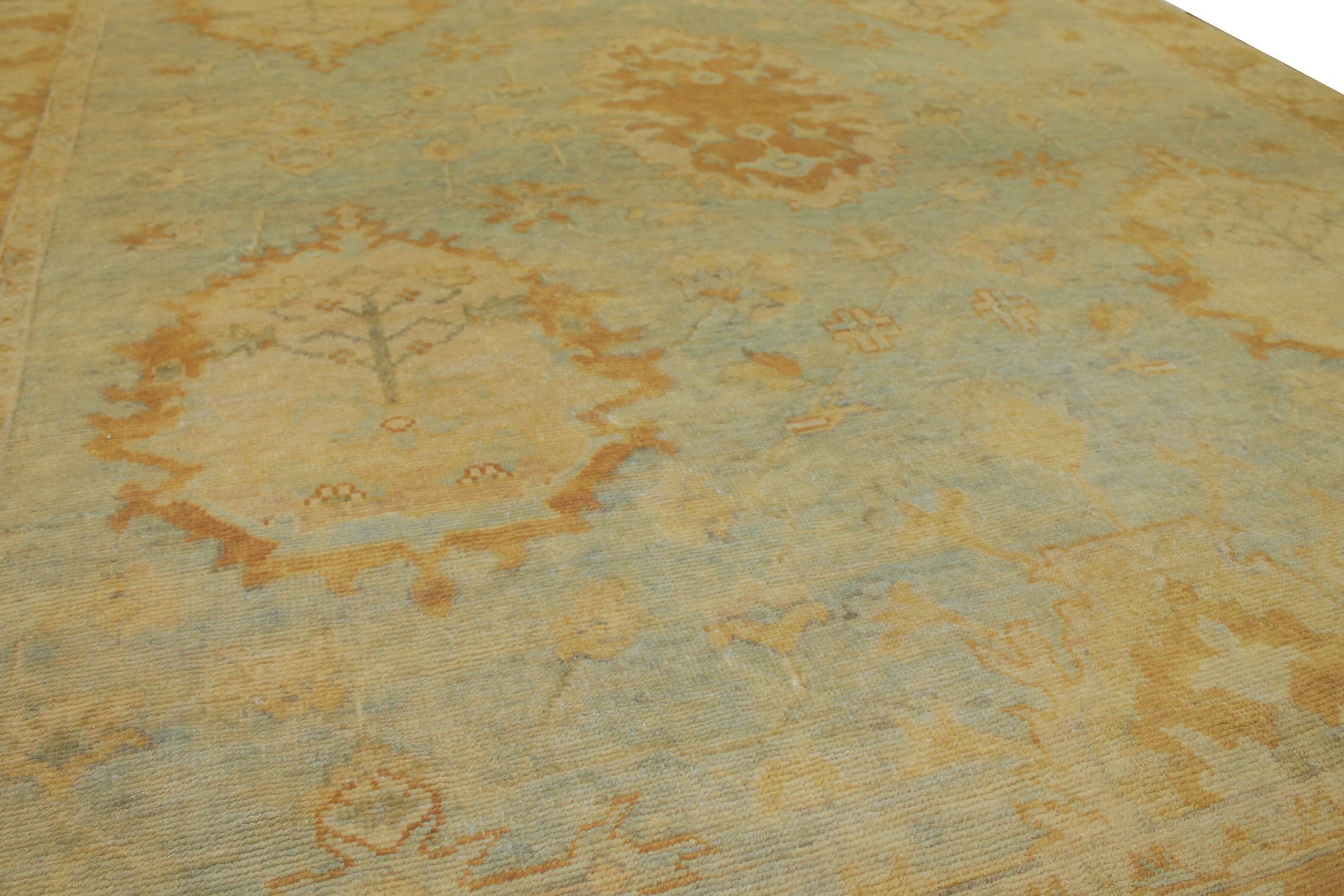 Clearance & Discount Rugs Tknot 14860 Lt. Blue - Blue & Rust - Orange Hand Knotted Rug