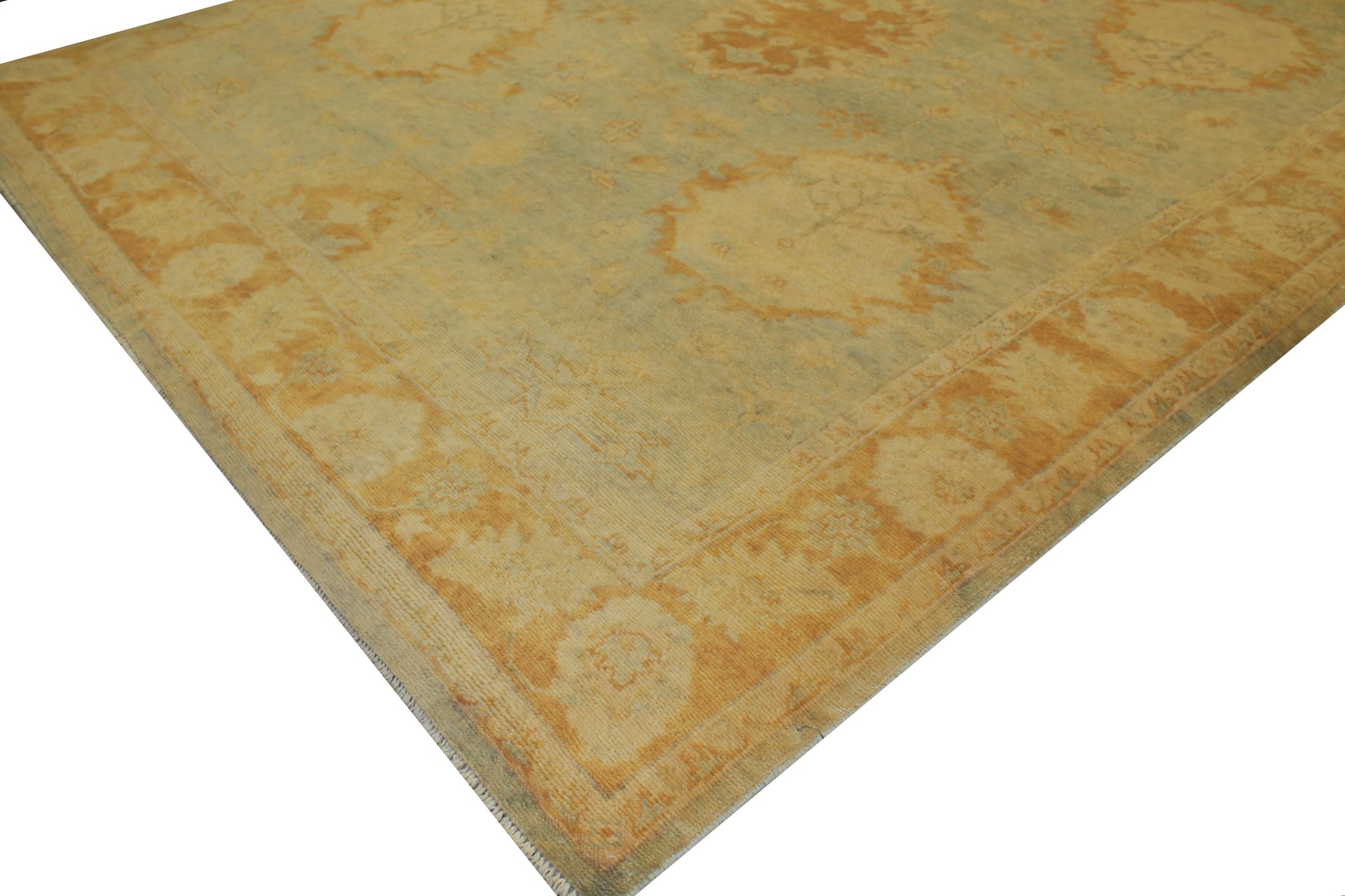 Clearance & Discount Rugs Tknot 14860 Lt. Blue - Blue & Rust - Orange Hand Knotted Rug