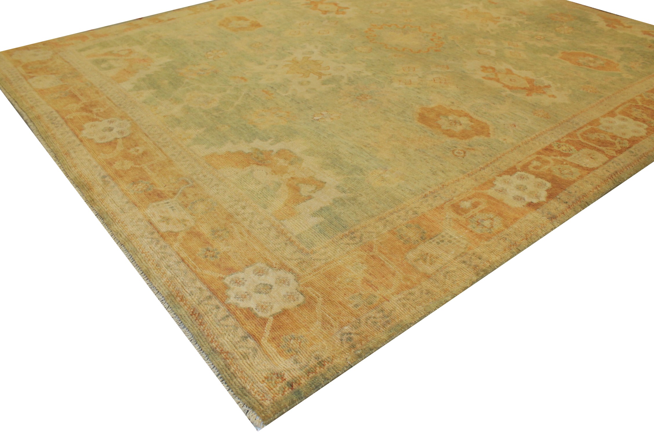 Clearance & Discount Rugs Tknot 14861 Lt. Blue - Blue & Rust - Orange Hand Knotted Rug
