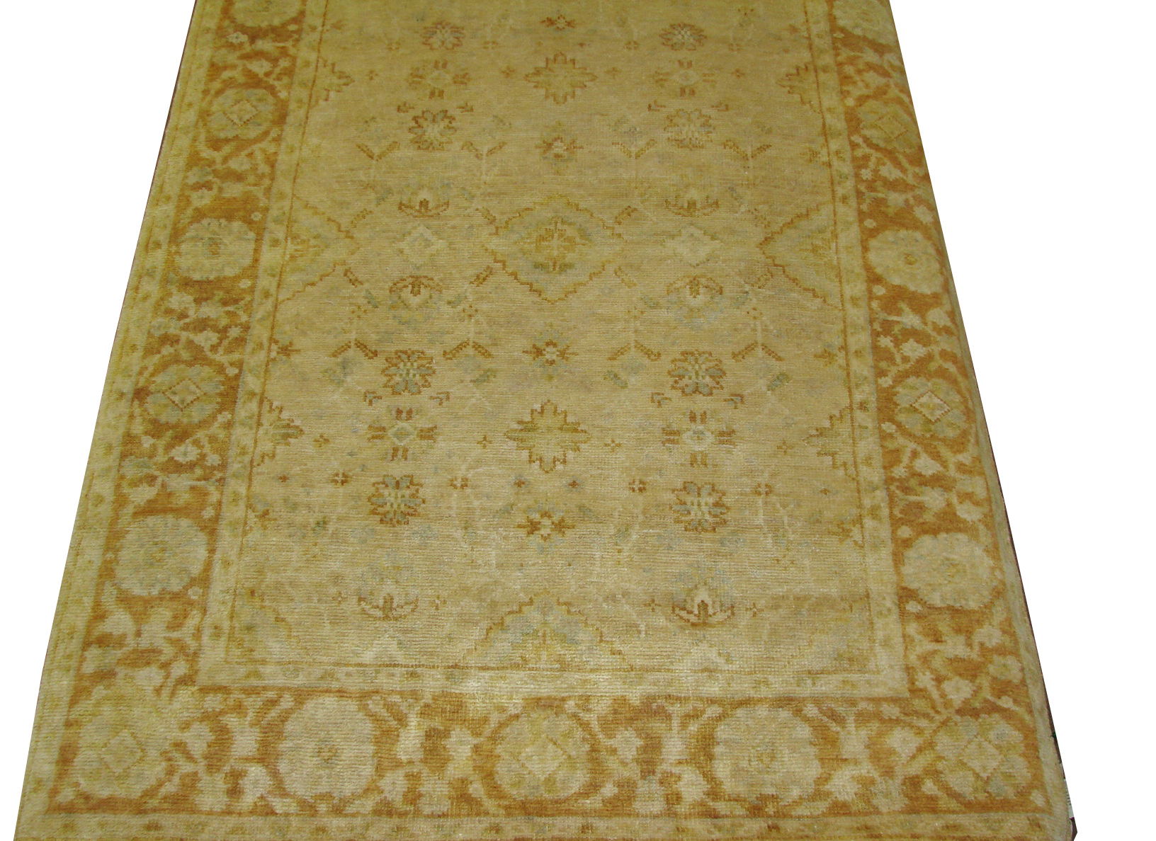 Clearance & Discount Rugs Tknot 14868 Lt. Gold - Gold & Rust - Orange Hand Knotted Rug
