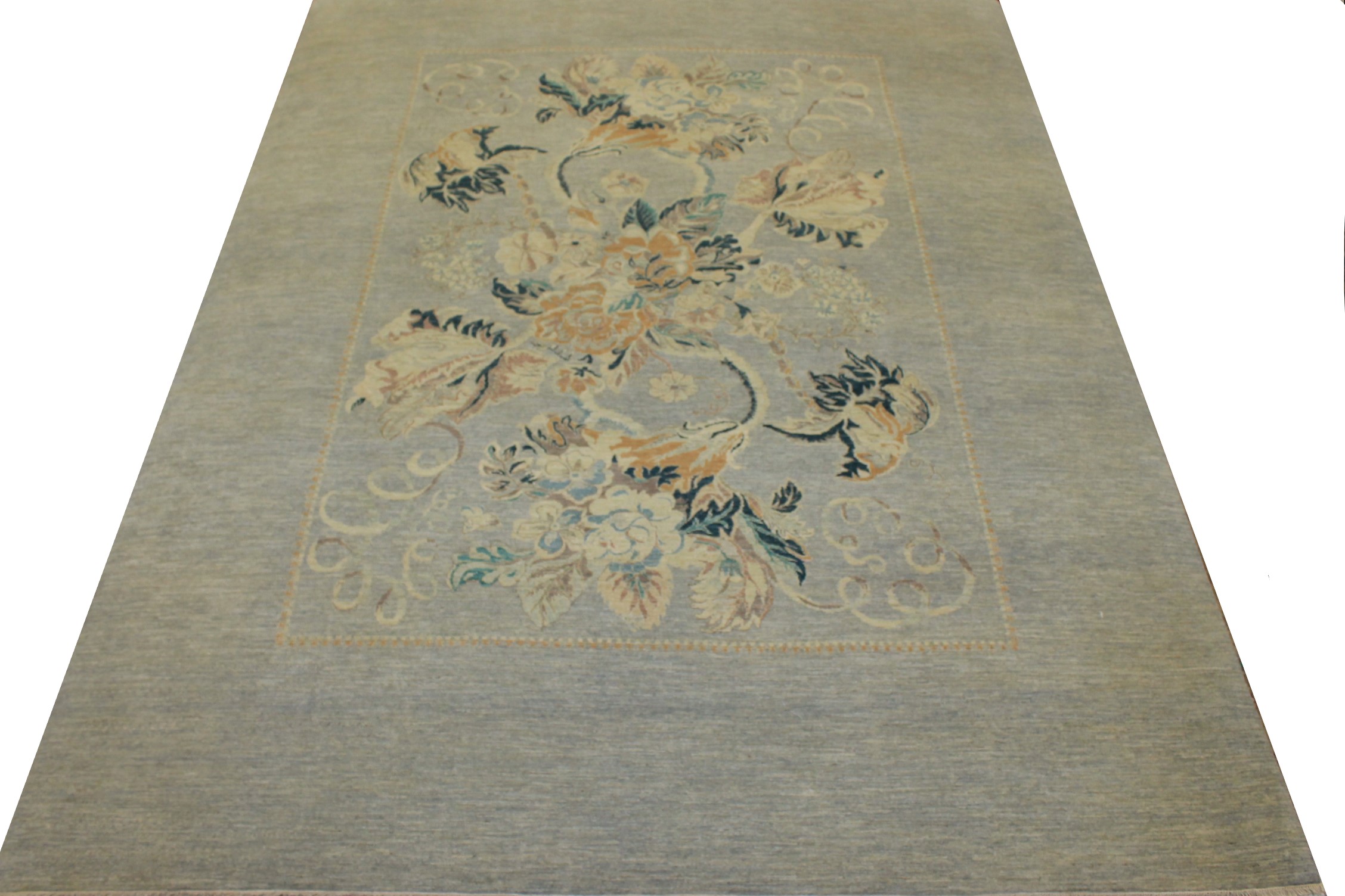 Clearance & Discount Rugs Heer 14934 Lt. Blue - Blue & Camel - Taupe Hand Knotted Rug