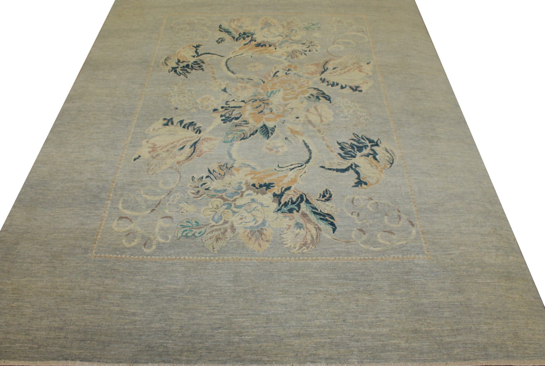 Clearance & Discount Rugs Heer 14934 Lt. Blue - Blue & Camel - Taupe Hand Knotted Rug