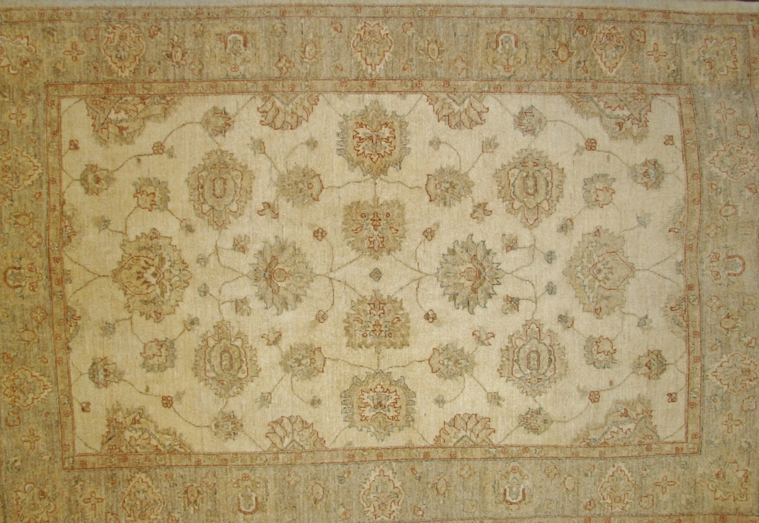 Clearance & Discount Rugs Chobi 14982 Ivory - Beige & Lt. Green Hand Knotted Rug