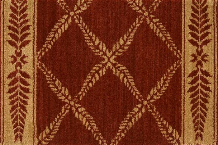 Hall & Stair Runner Rugs Chateau Normandy Runner NO21 Ruby/Beige Red - Burgundy & Ivory - Beige Machine Made Rug
