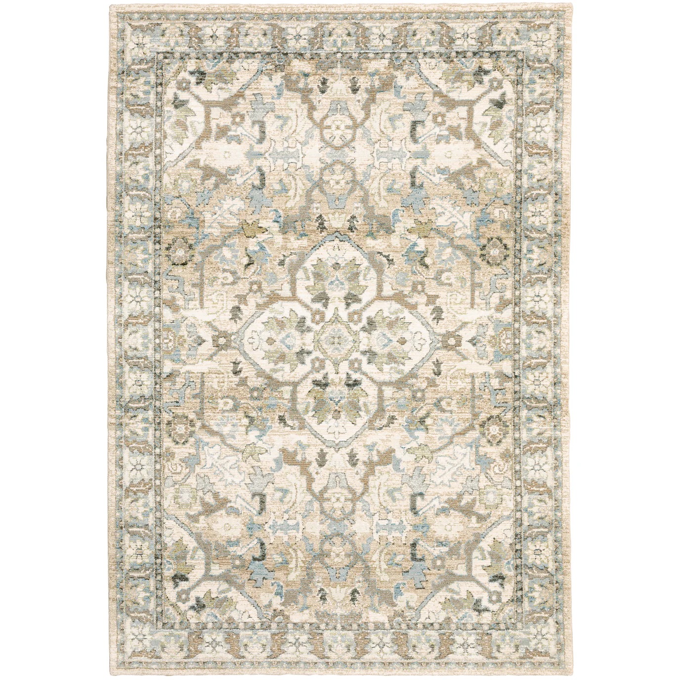 Traditional & Oriental Rugs Andorra 9818G Ivory - Beige Machine Made Rug