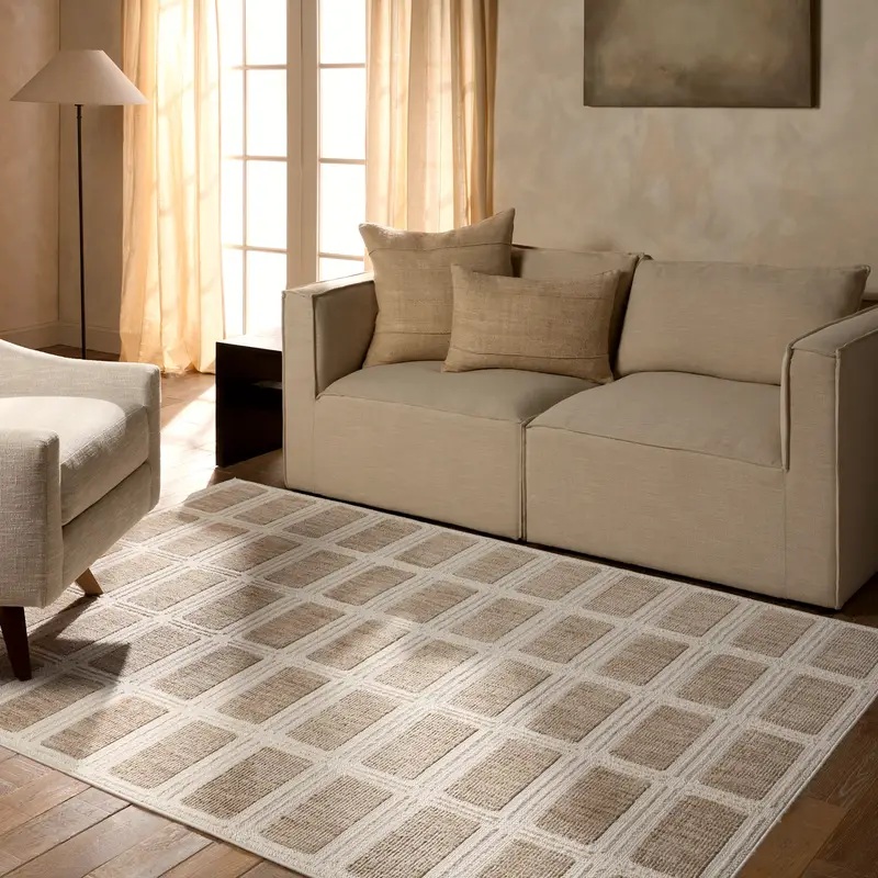 Casual Rugs & Solid Rugs Composure CMP04 Ivory - Beige & Camel - Taupe Machine Made Rug