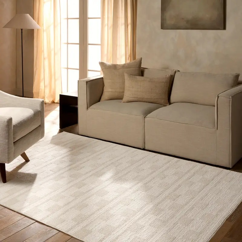 Casual Rugs & Solid Rugs Composure CMP05 Ivory - Beige Machine Made Rug