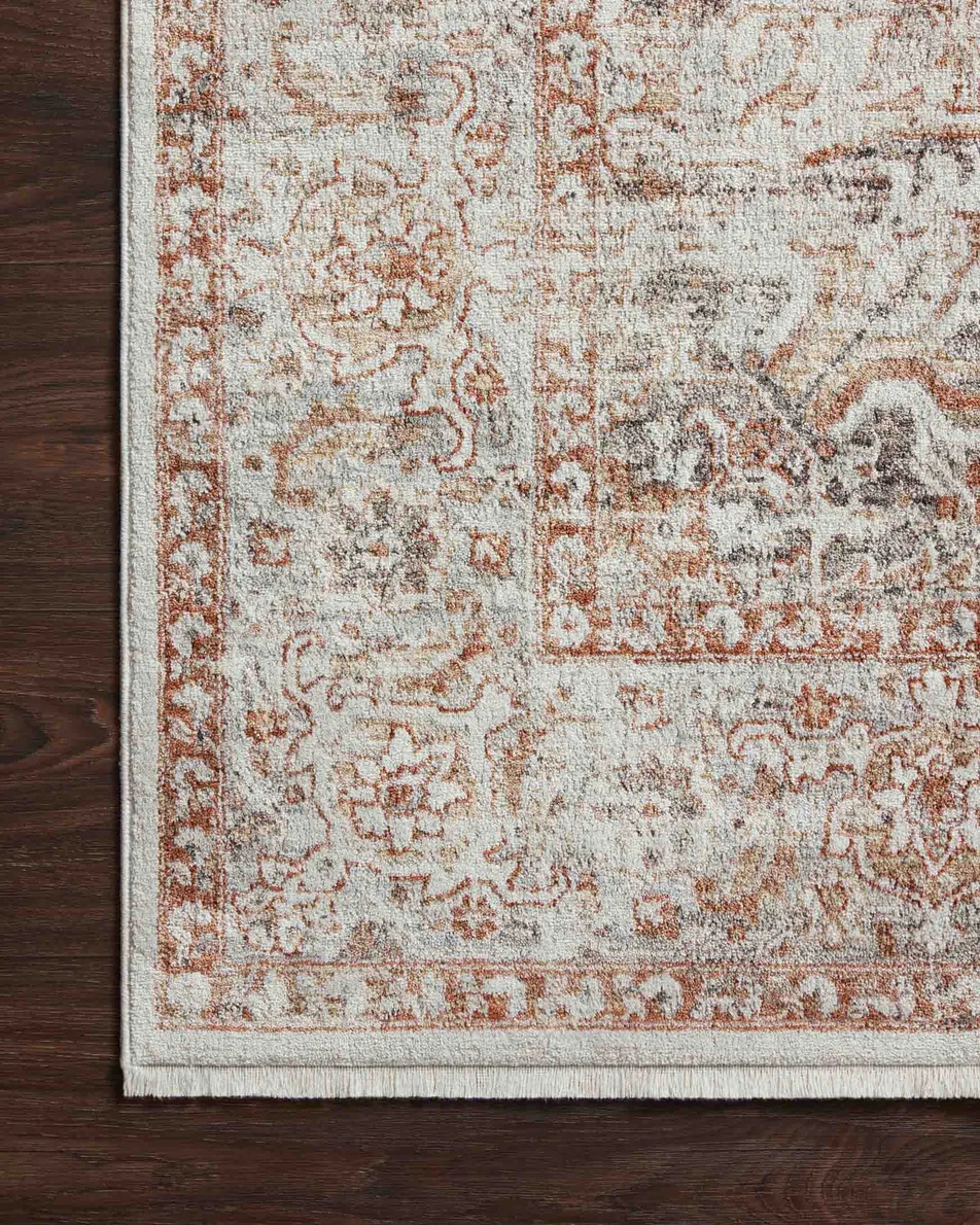Oushak Rugs Bonney BNY-01 Ivory/Sunset Ivory - Beige & Rust - Orange Machine Made Rug