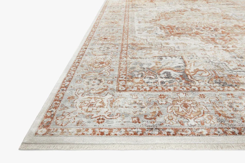 Oushak Rugs Bonney BNY-01 Ivory/Sunset Ivory - Beige & Rust - Orange Machine Made Rug