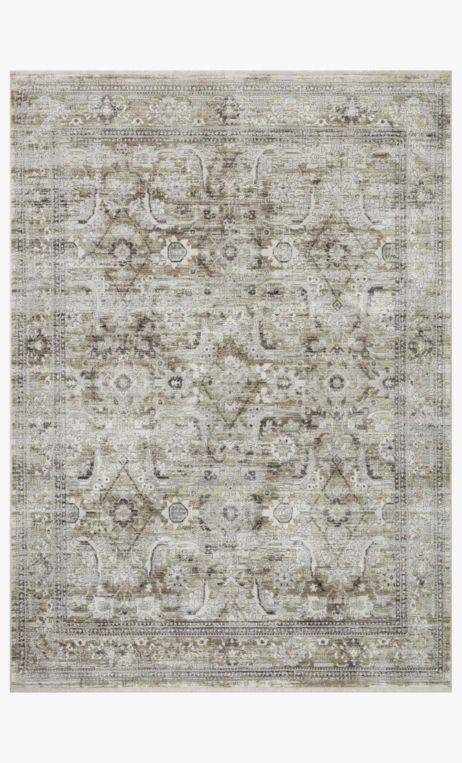 Oushak Rugs Bonney BNY-02 Moss/Stone Green & Lt. Grey - Grey Machine Made Rug