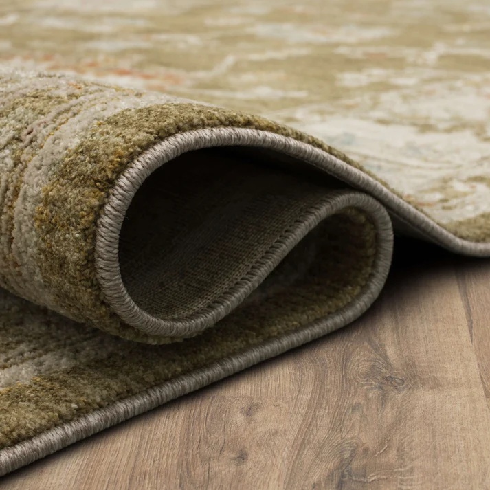 Oushak Rugs Adalia Iznik Brown RG847-110 Green & Lt. Brown - Chocolate Machine Made Rug
