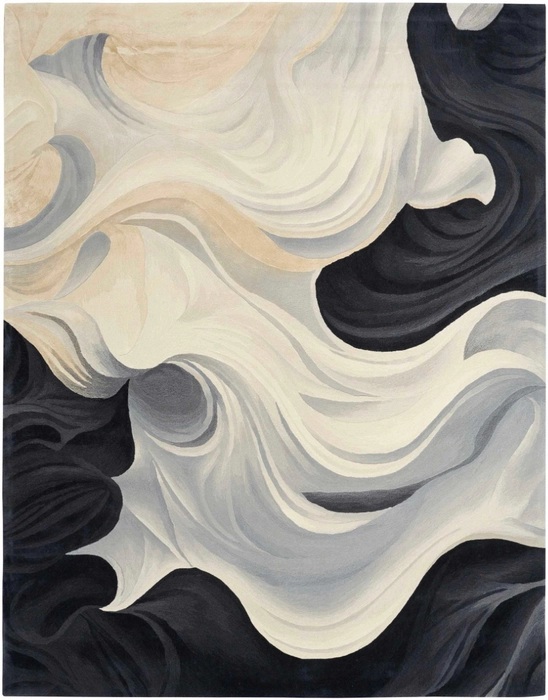 Contemporary Rugs & Transitional Rugs Prismatic PRS41 Ivory - Beige & Black - Charcoal Hand Tufted Rug